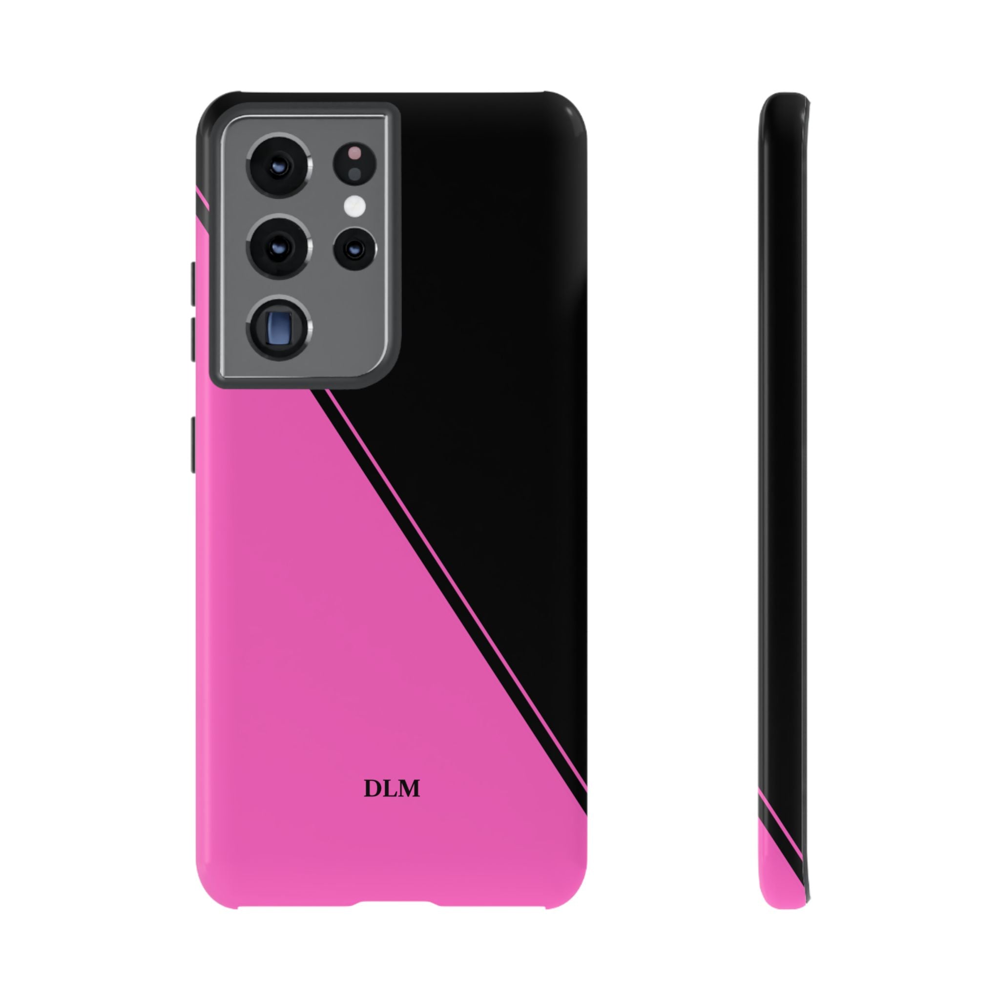Pink/Black Two Tone Custom Initials Case