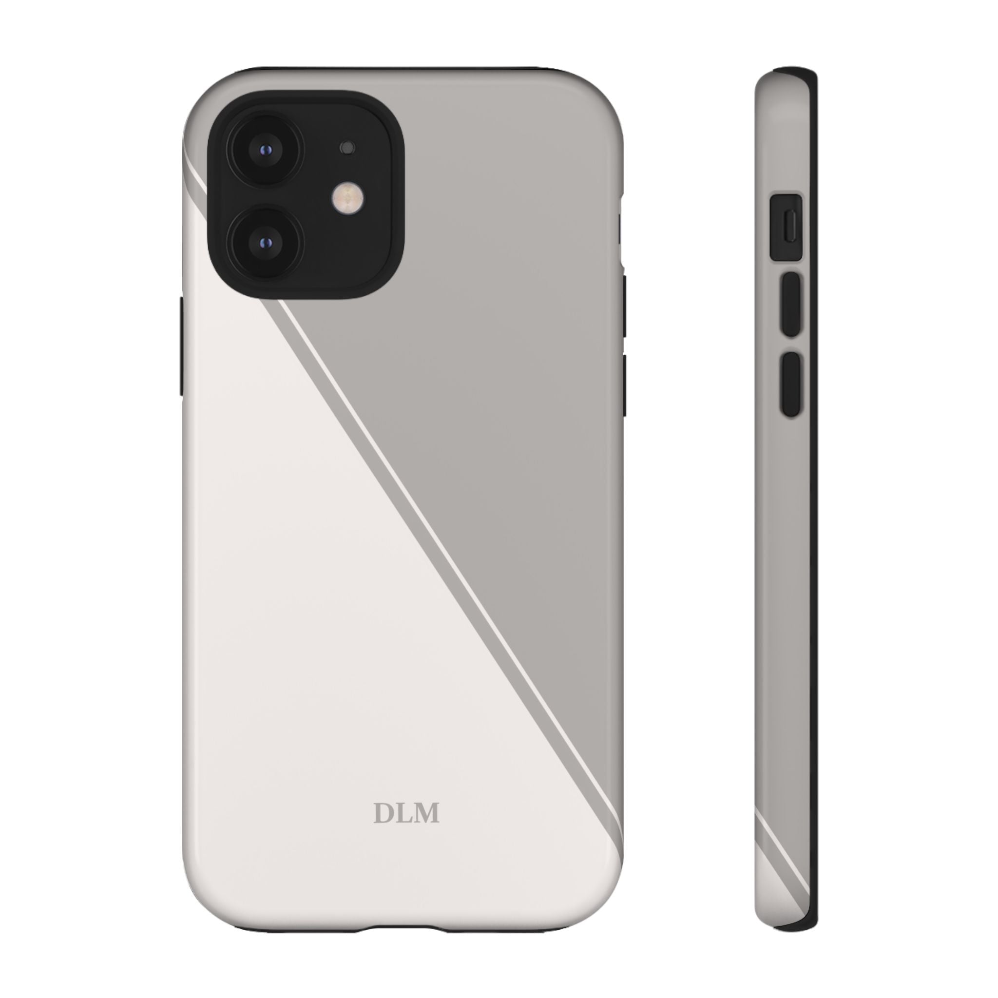 Grey Two Tone Case Custom Initials Case