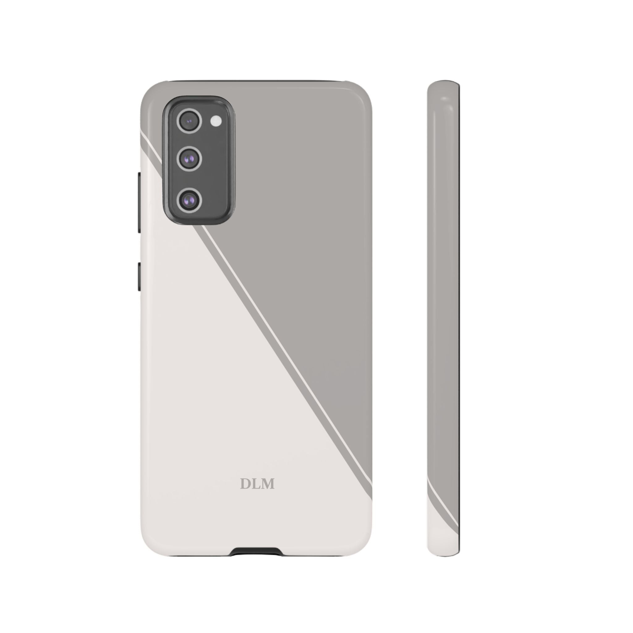 Grey Two Tone Case Custom Initials Case