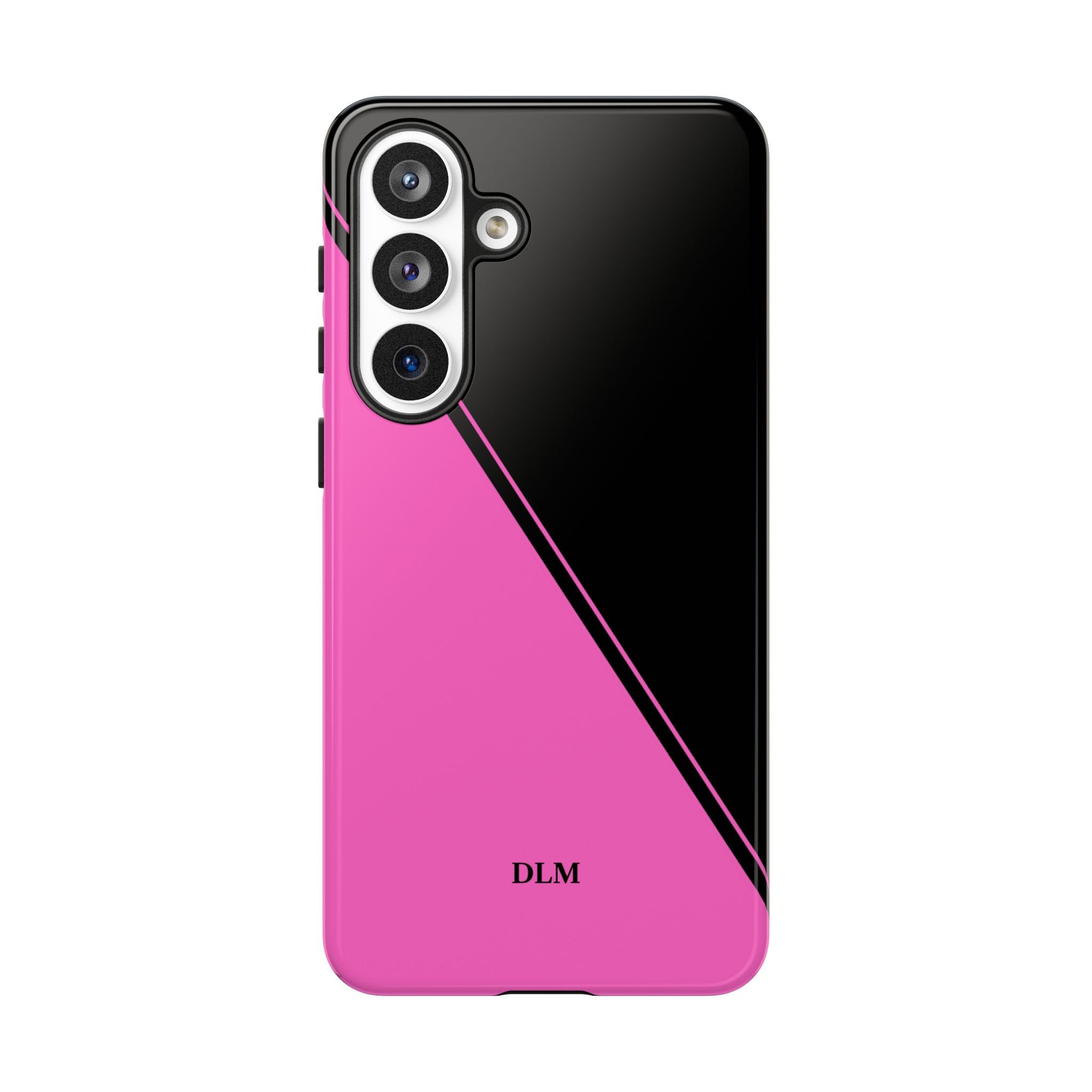 Pink/Black Two Tone Custom Initials Case