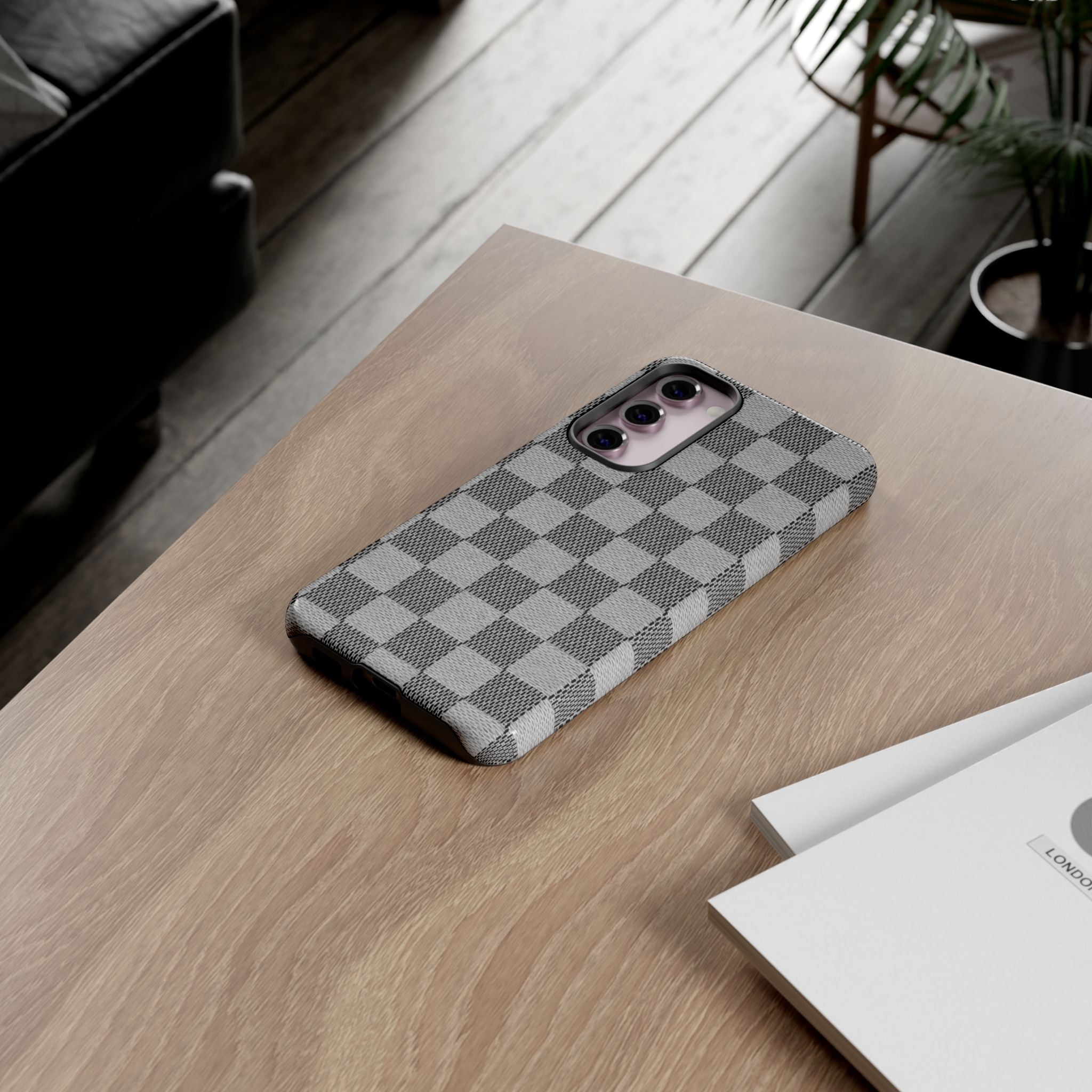 Checkered Grey Phone Case
