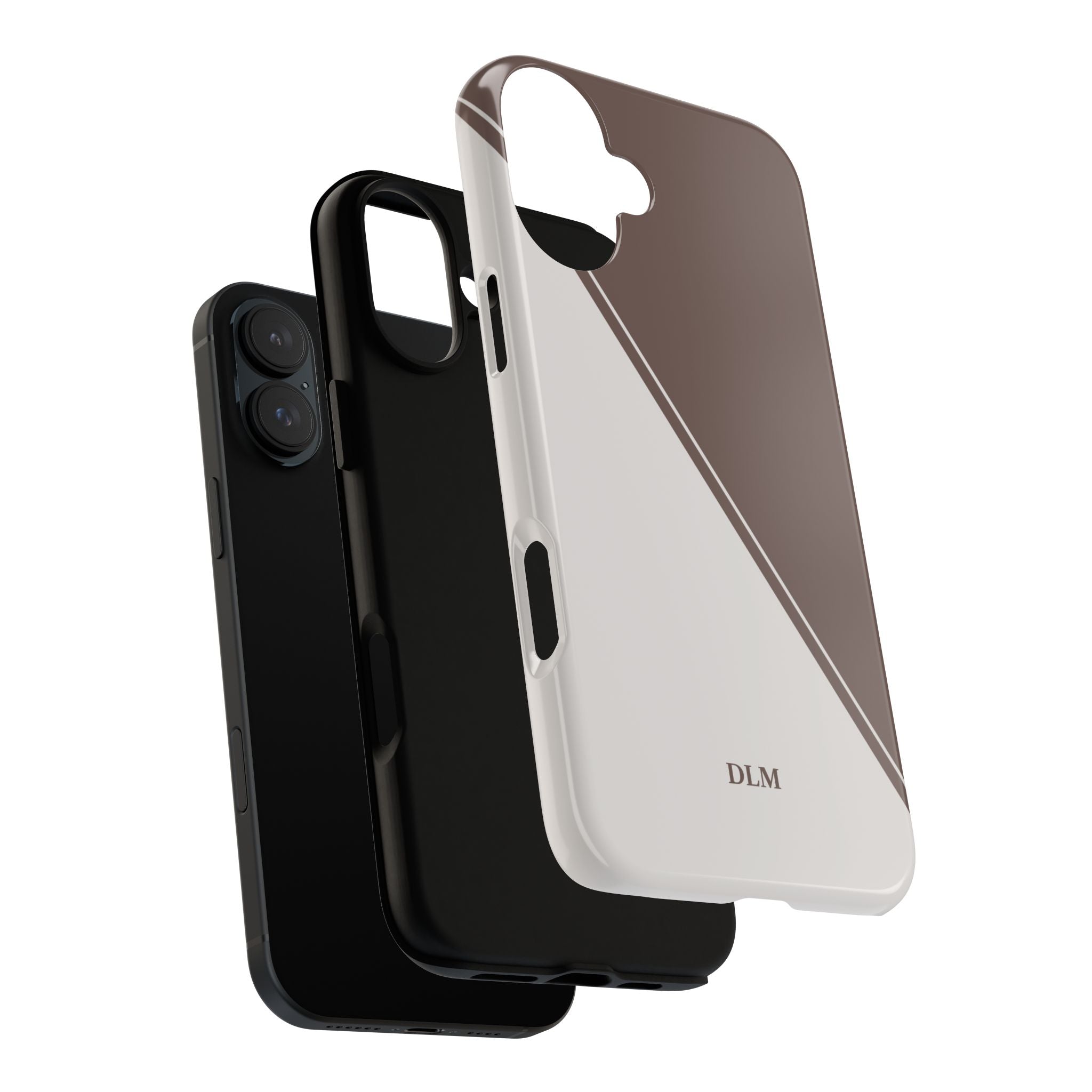 Brown/Cream Two Tone Custom Initials Case