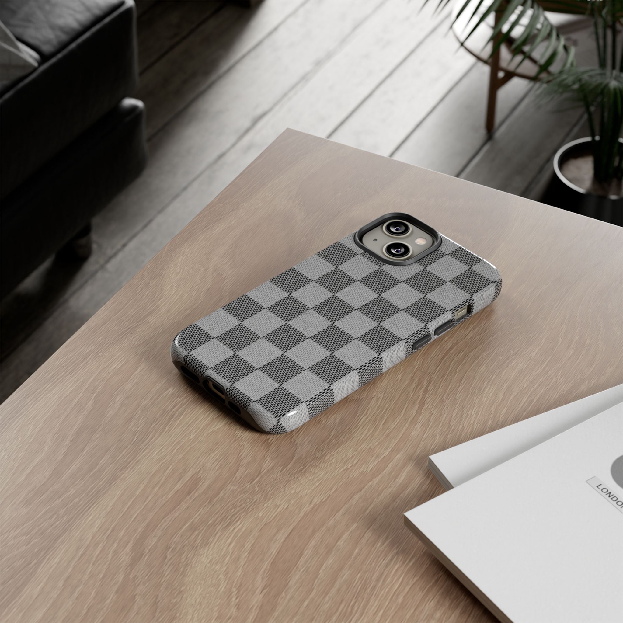 Checkered Grey Phone Case
