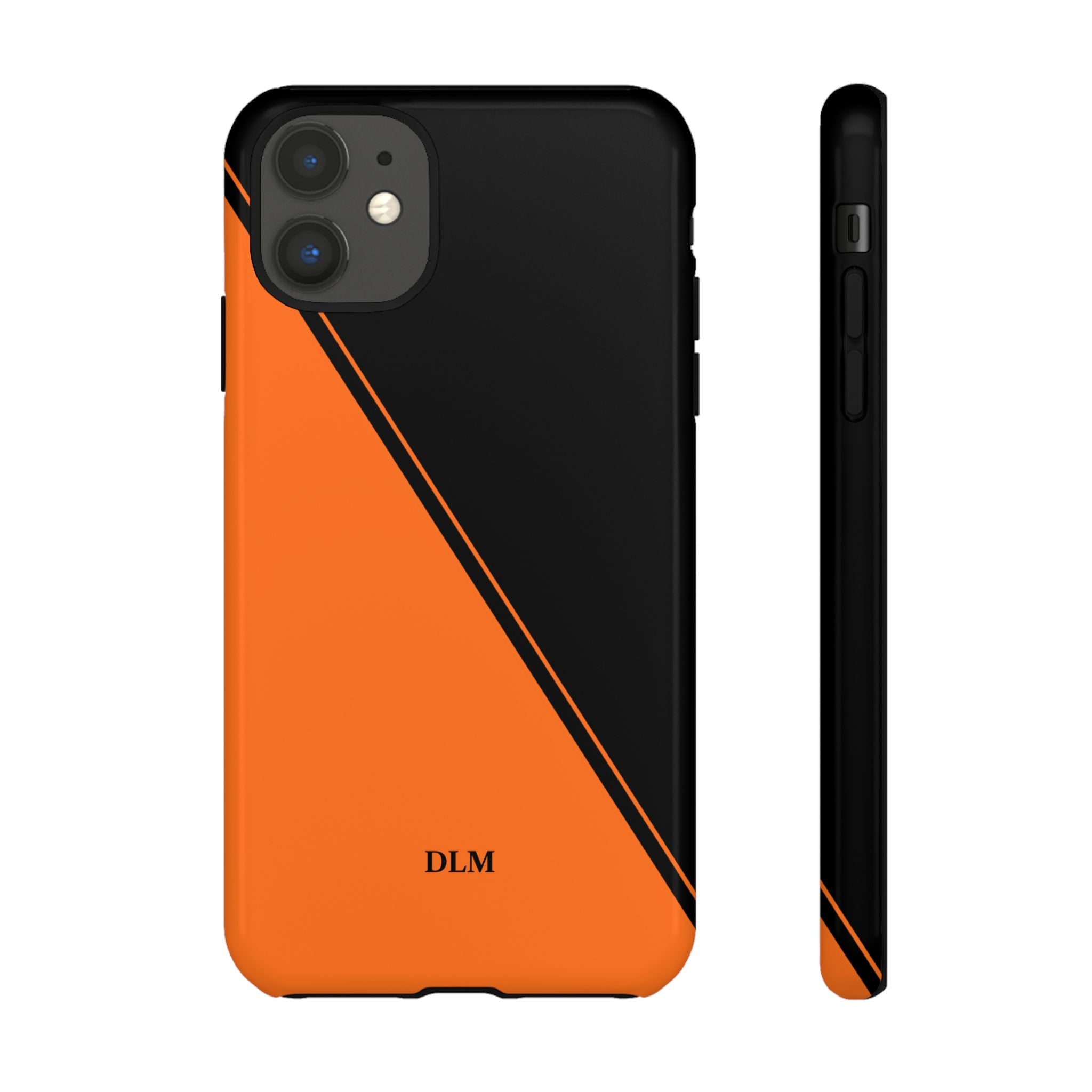 Orange/Black Two Tone Custom Initials Case