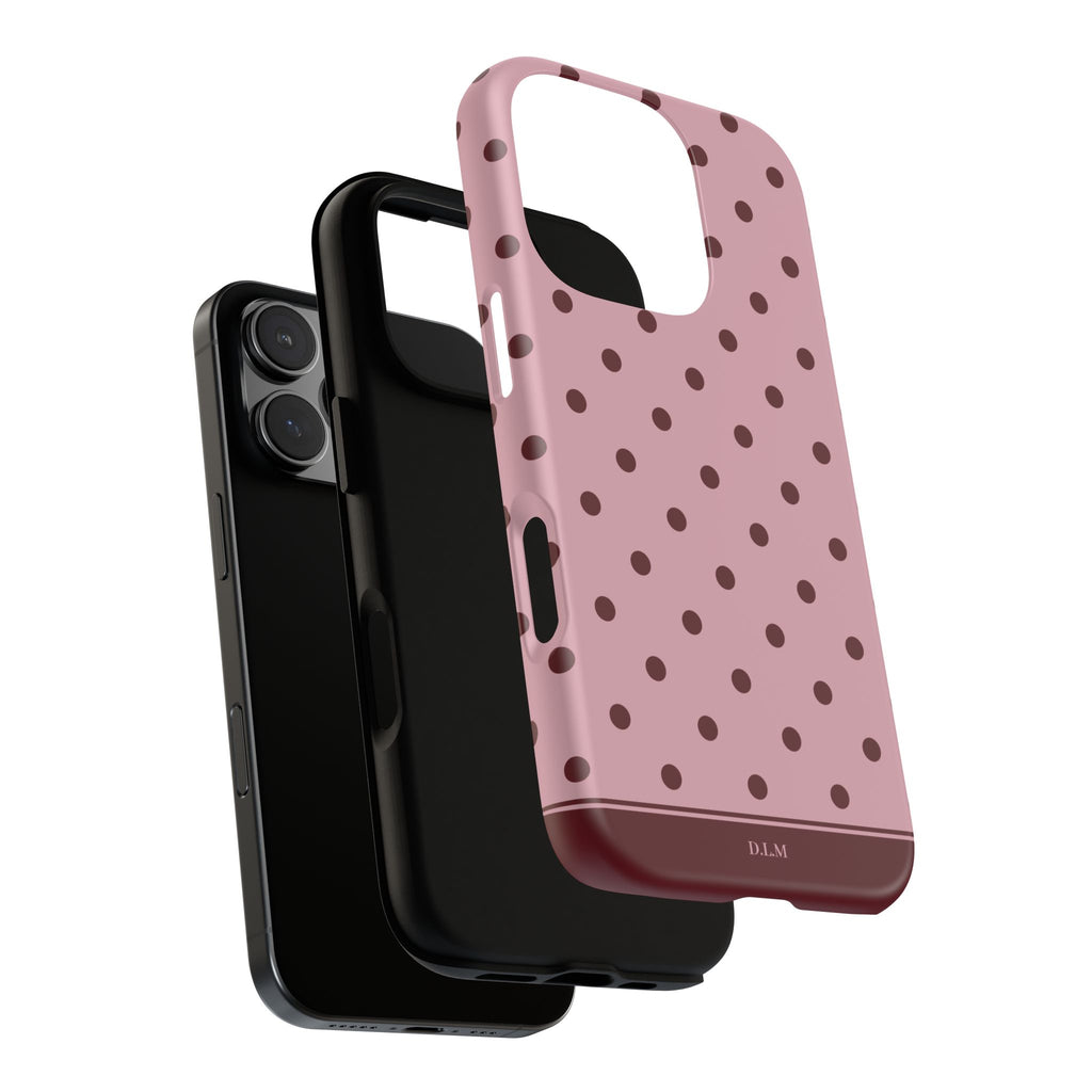 Berry Blush Personalised Polka Dot Case