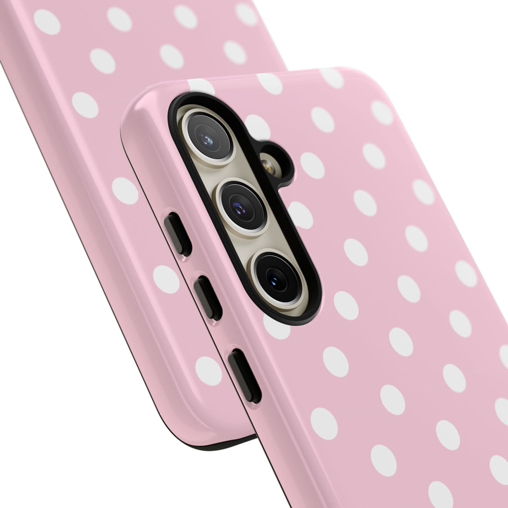 Pink & White PolkaDot Customisable Name Case