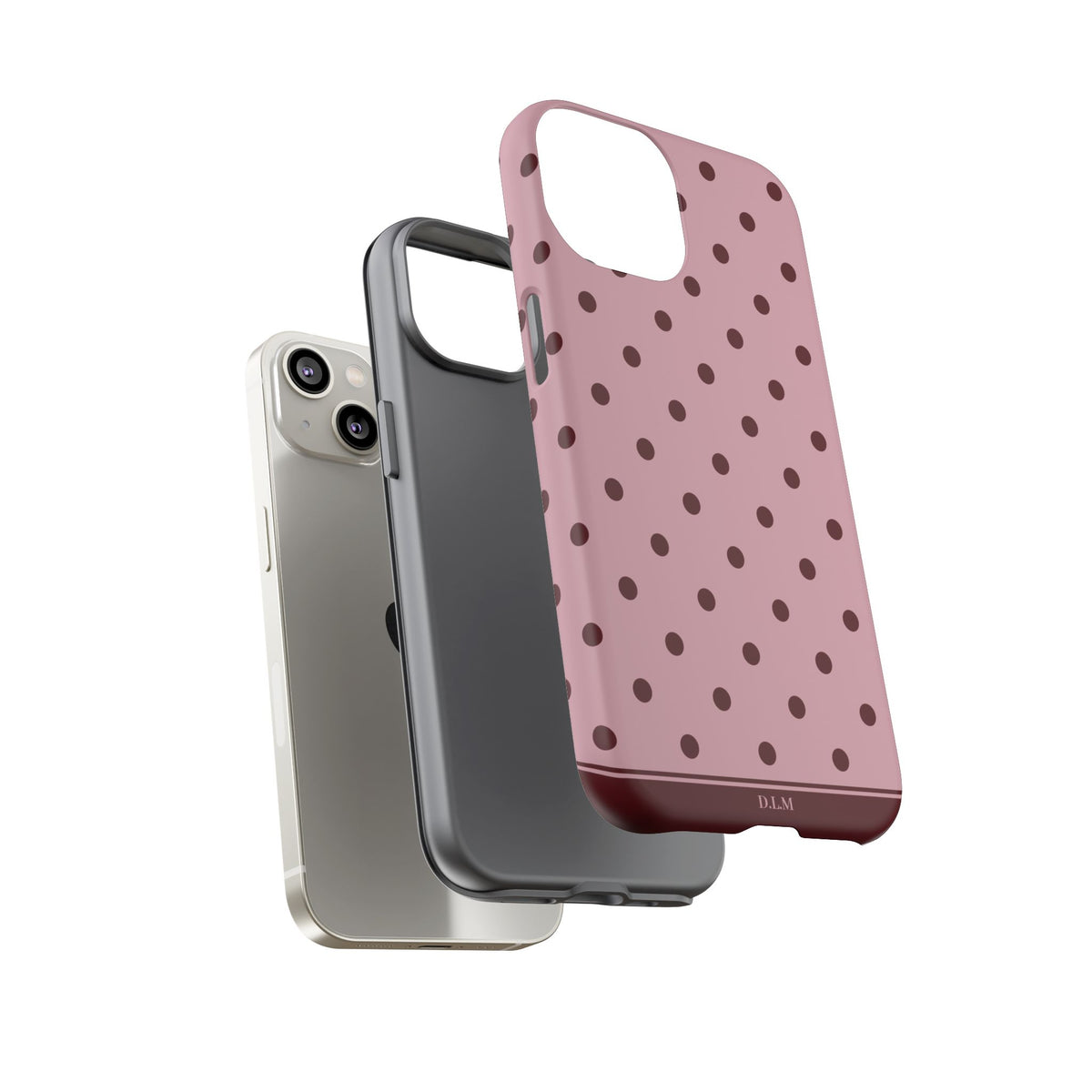 Berry Blush Personalised Polka Dot Case