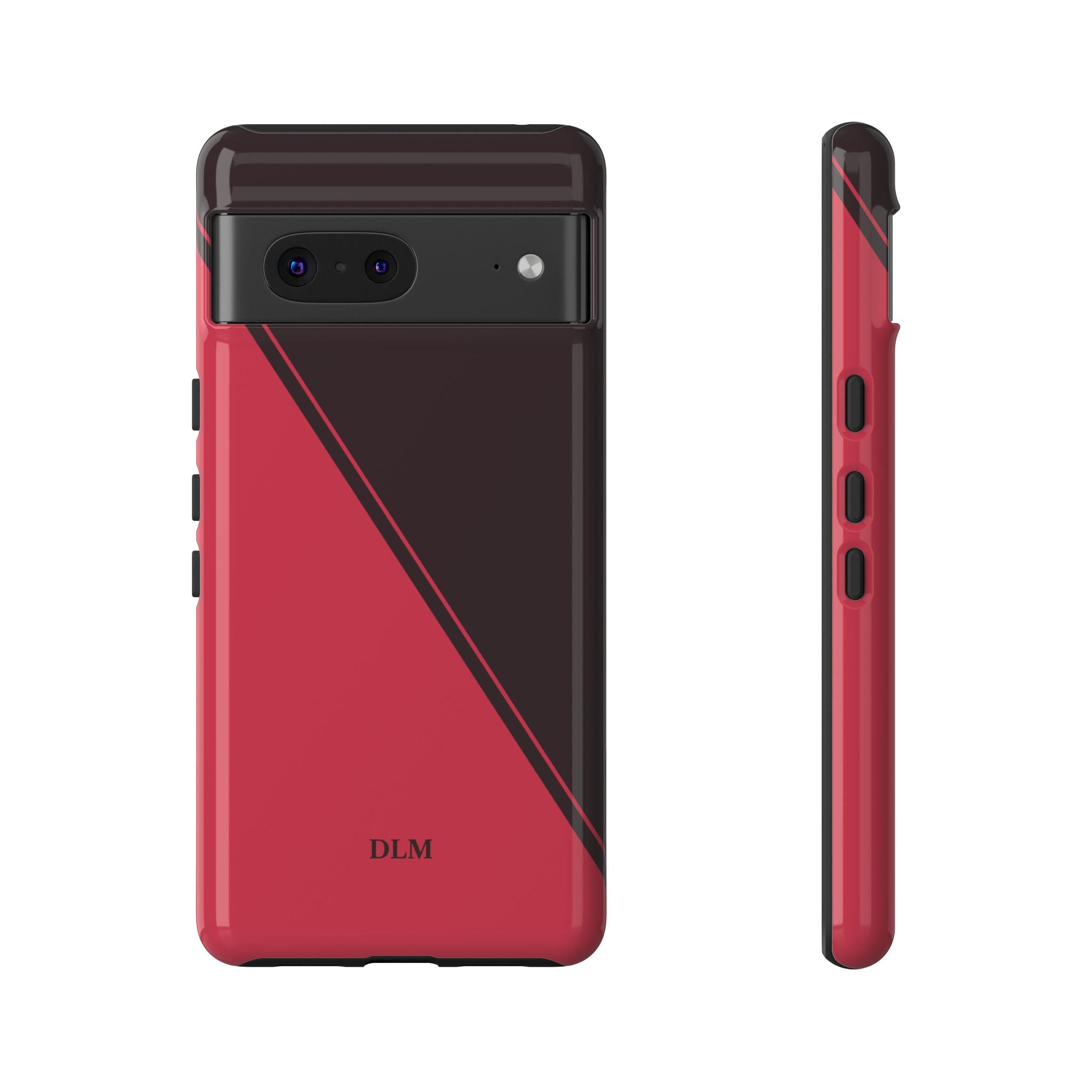 Red/Brown Two Tone Custom Initials Case
