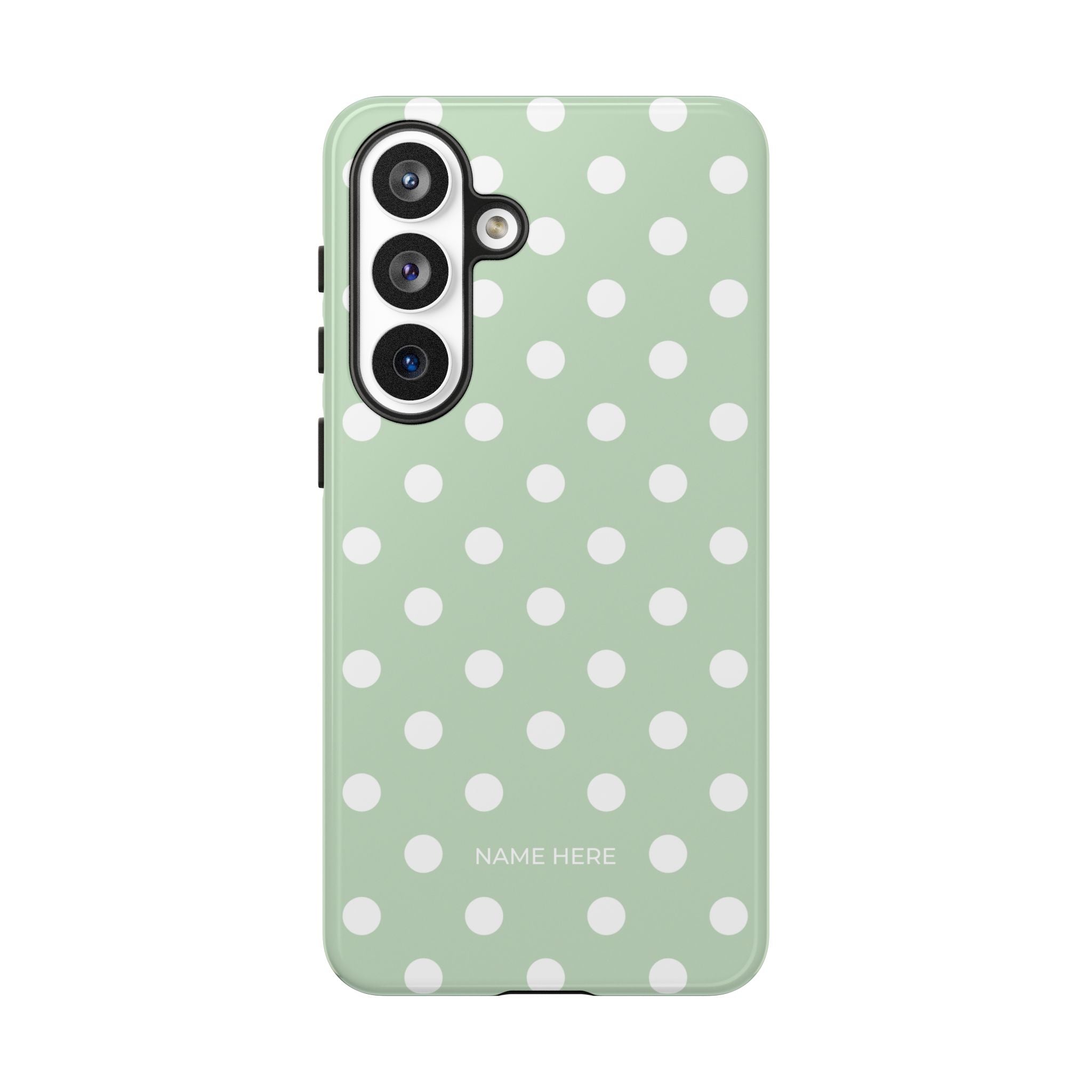 Green & White Polka Dot Customisable Case