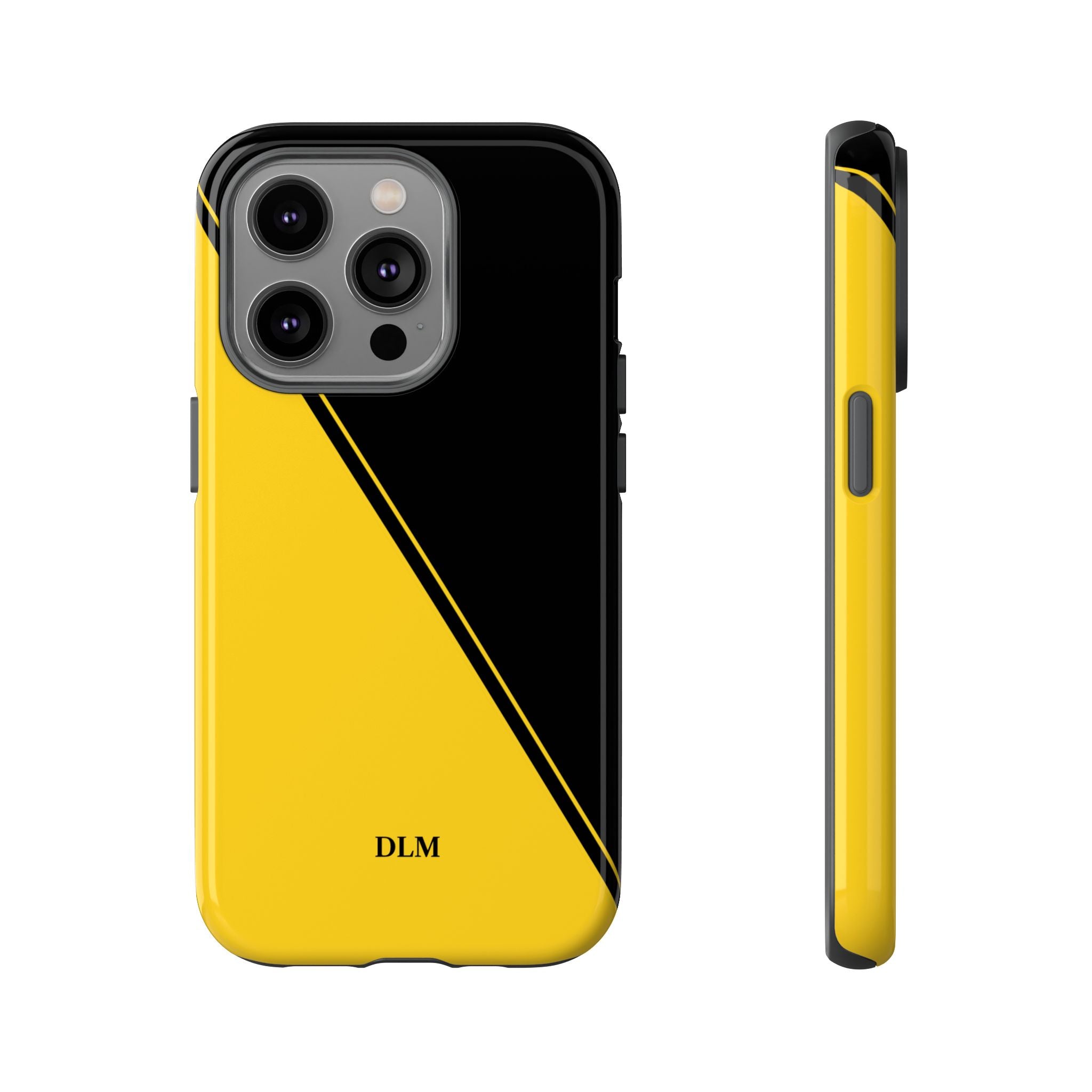 Yellow/Black Two Tone Custom Initials Case