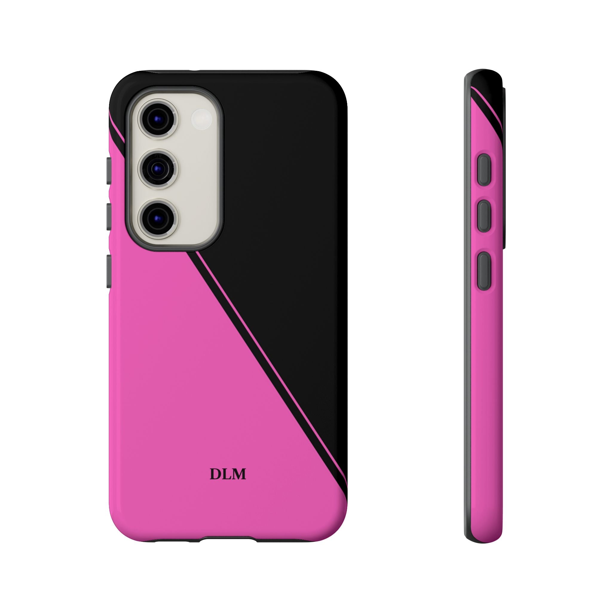 Pink/Black Two Tone Custom Initials Case