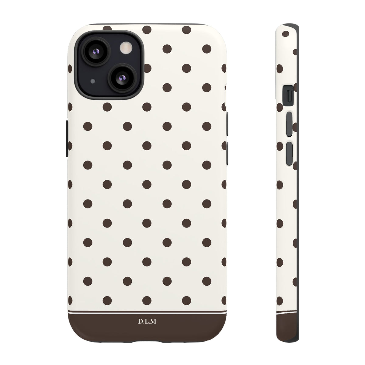 Creamy Mocha Personalised Polka Dot Case