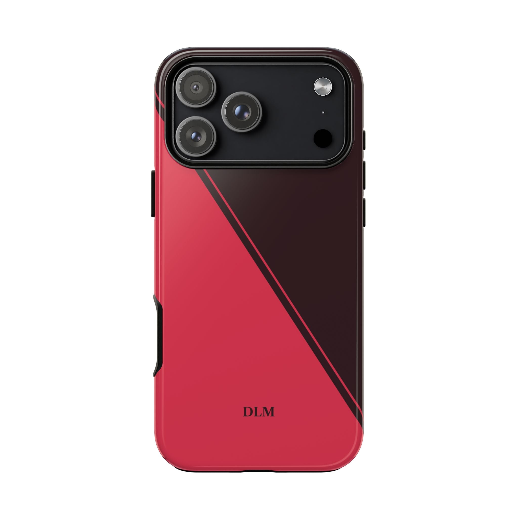 Red/Brown Two Tone Custom Initials Case