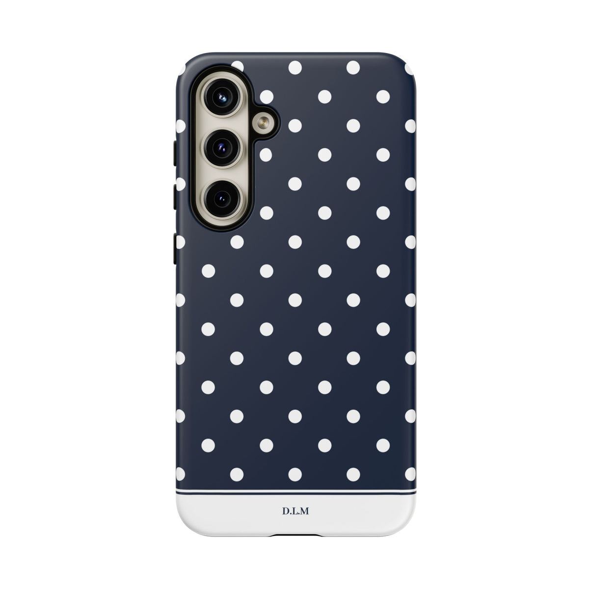 Navy Pearl Personalised Polka Dot Case