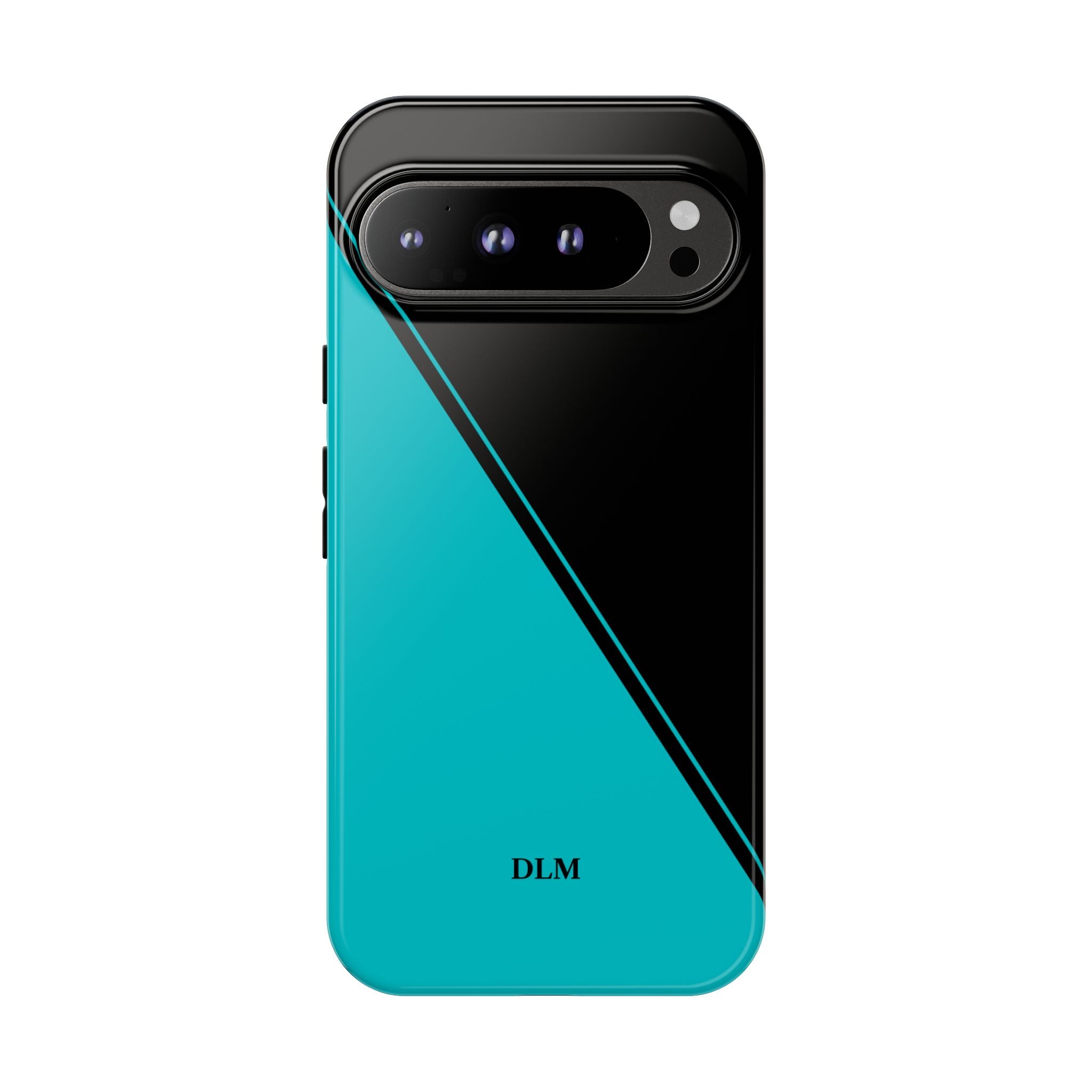 Tiffany/Black Two Tone Custom Initials Case