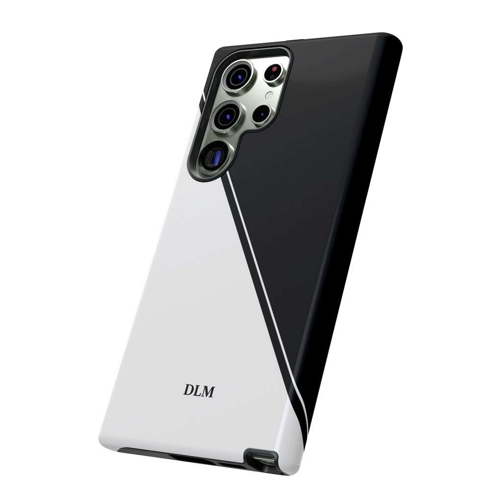 White/Black Two Tone Custom Initials Case