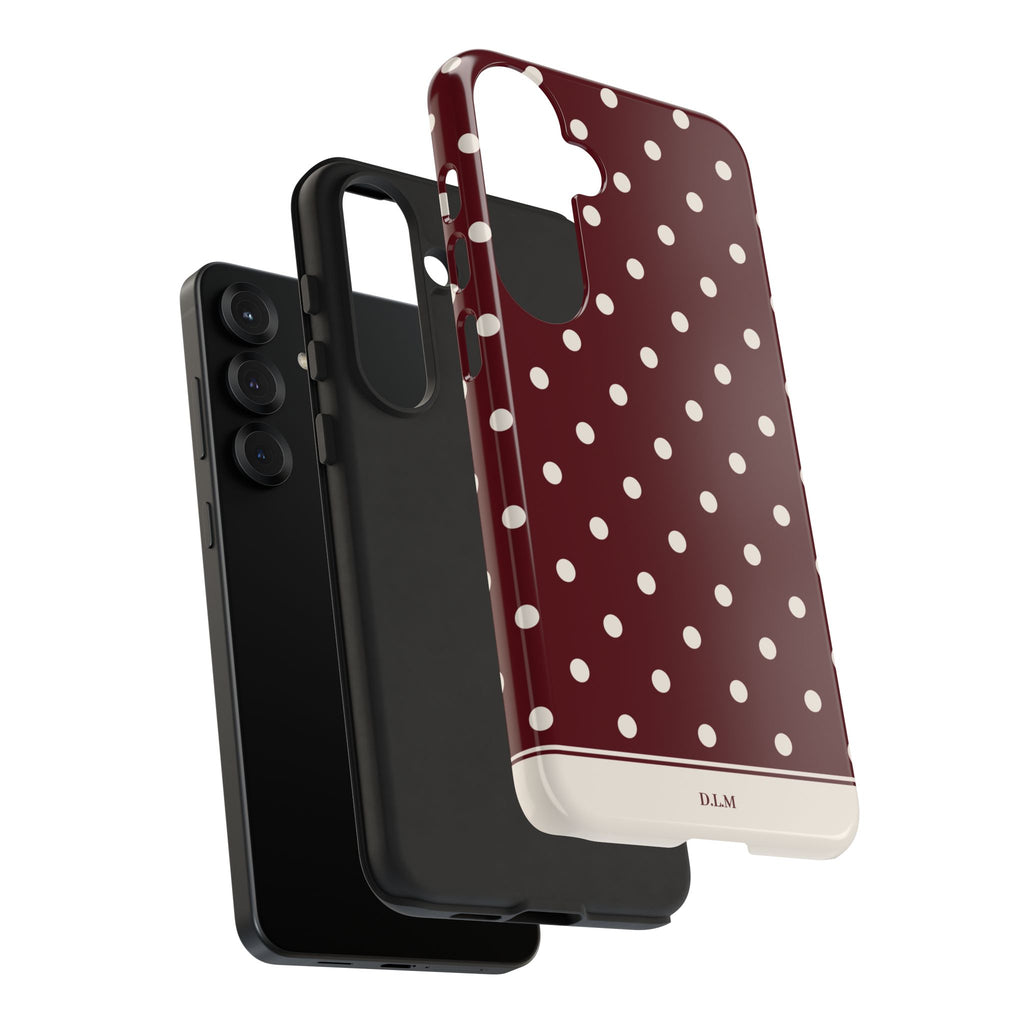 Cranberry Cream Personalised Polka Dot Case