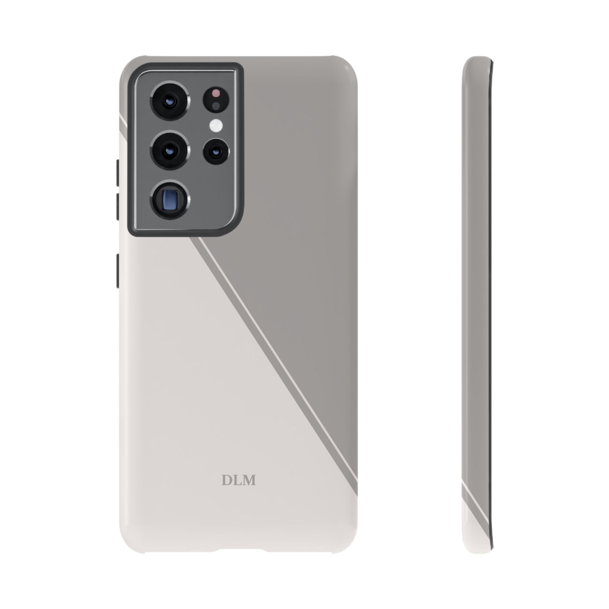 Grey Two Tone Case Custom Initials Case