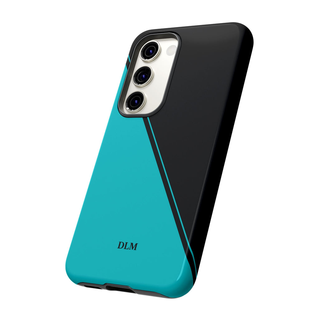 Tiffany/Black Two Tone Custom Initials Case
