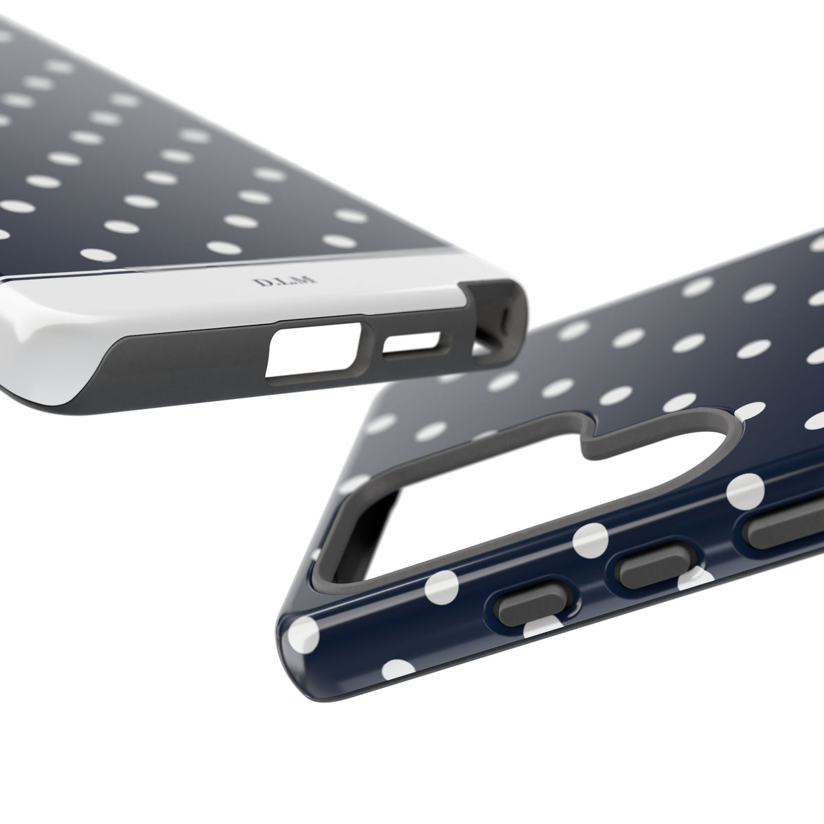 Navy Pearl Personalised Polka Dot Case