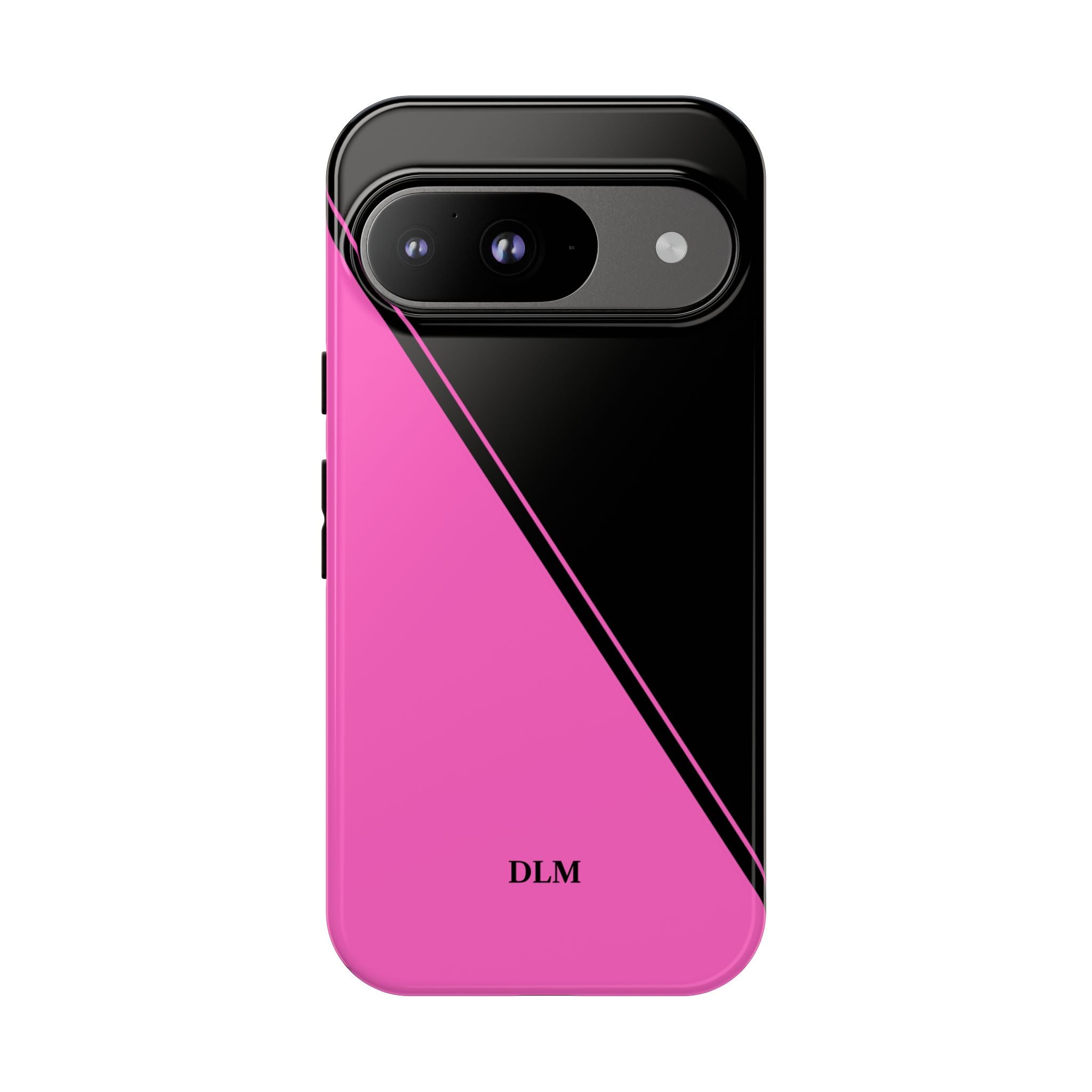 Pink/Black Two Tone Custom Initials Case