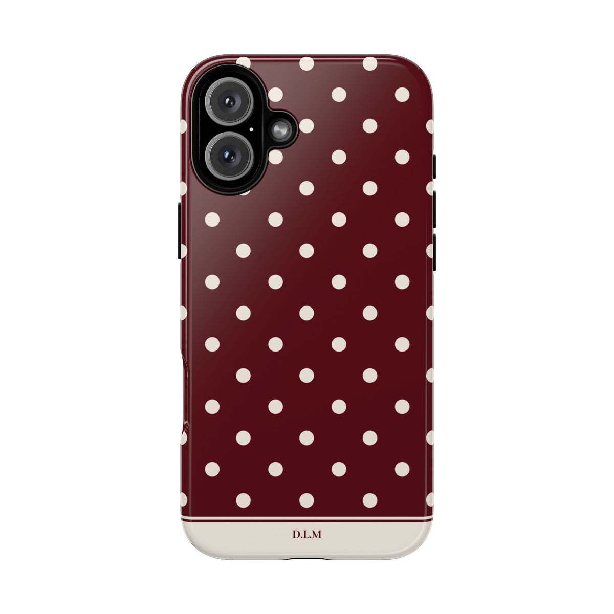Cranberry Cream Personalised Polka Dot Case