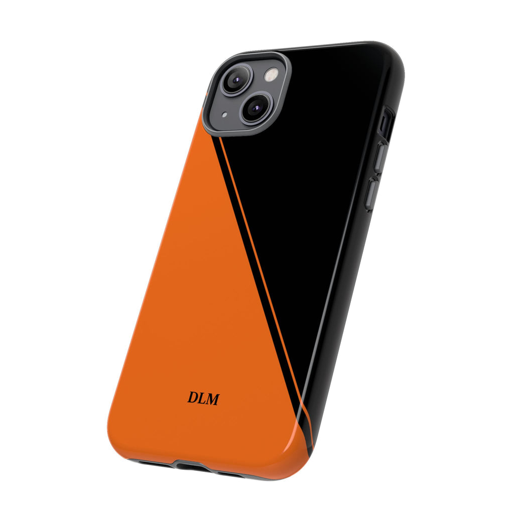 Orange/Black Two Tone Custom Initials Case