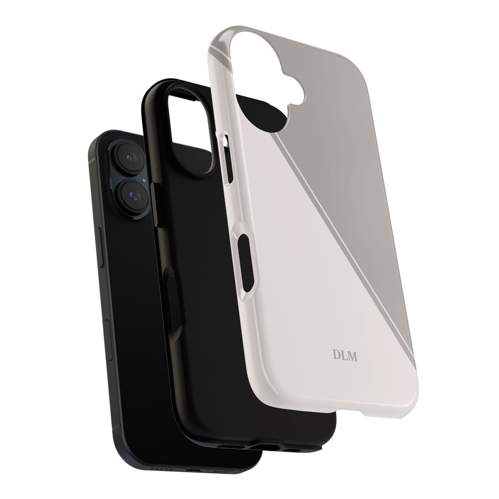 Grey Two Tone Case Custom Initials Case