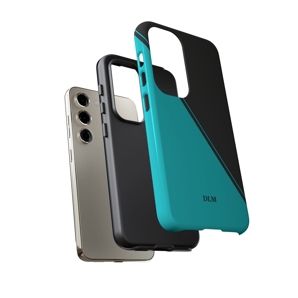 Tiffany/Black Two Tone Custom Initials Case