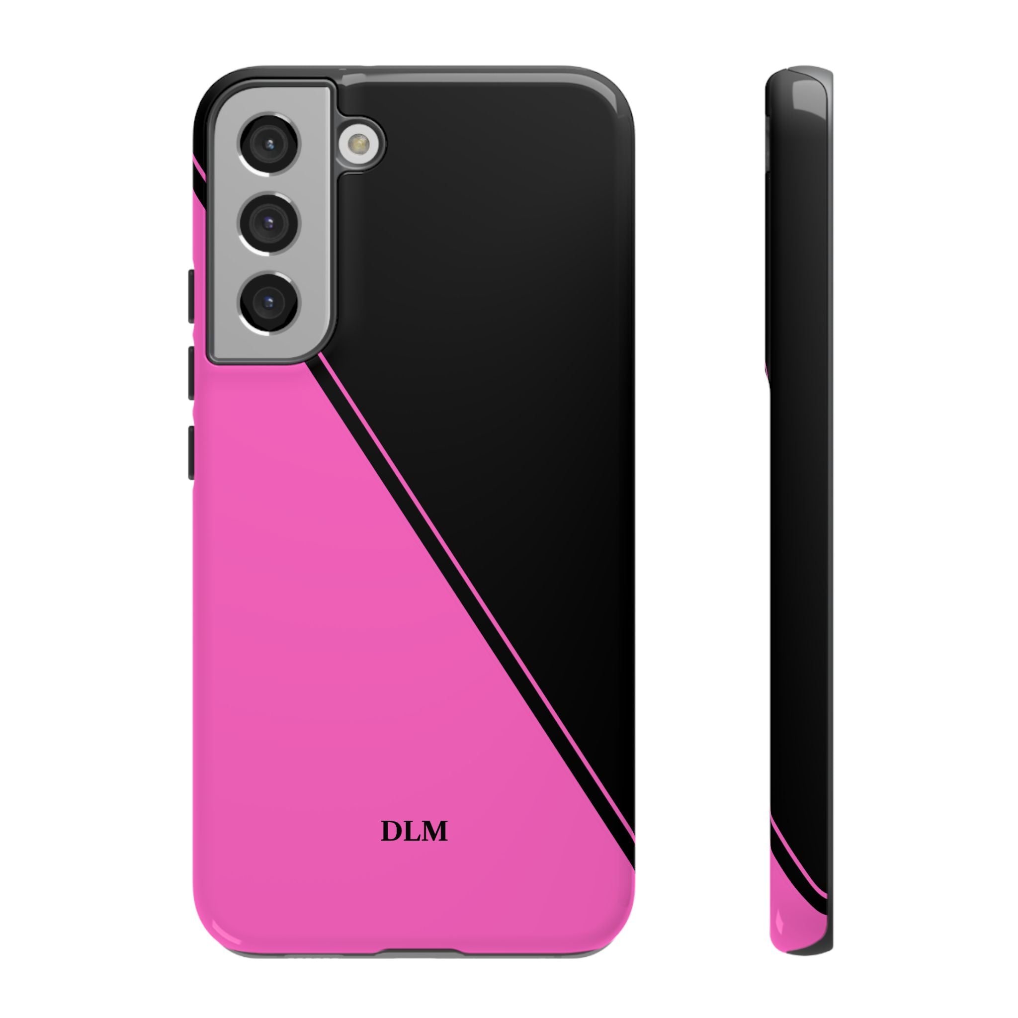 Pink/Black Two Tone Custom Initials Case