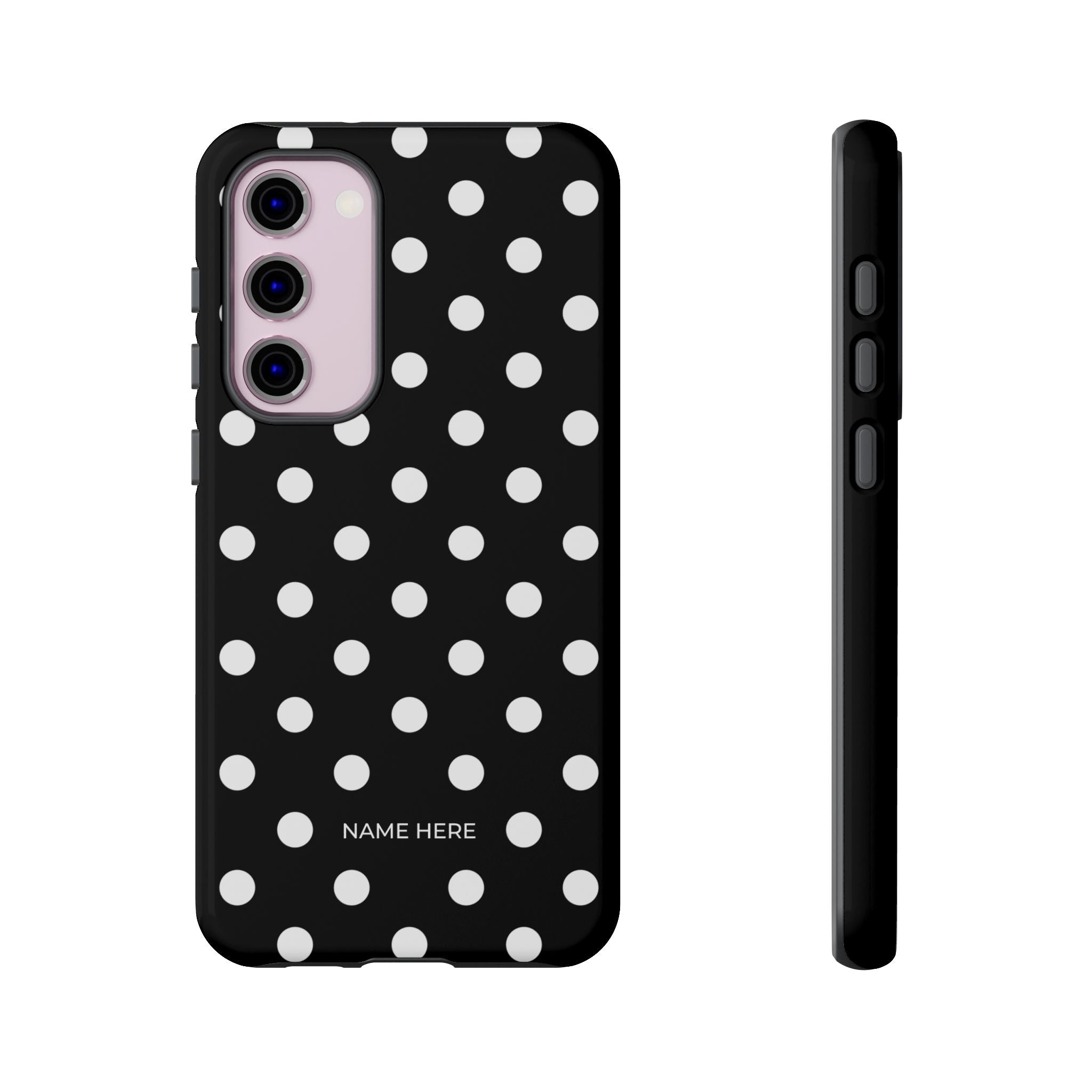 Black & White PolkaDot Customisable Case