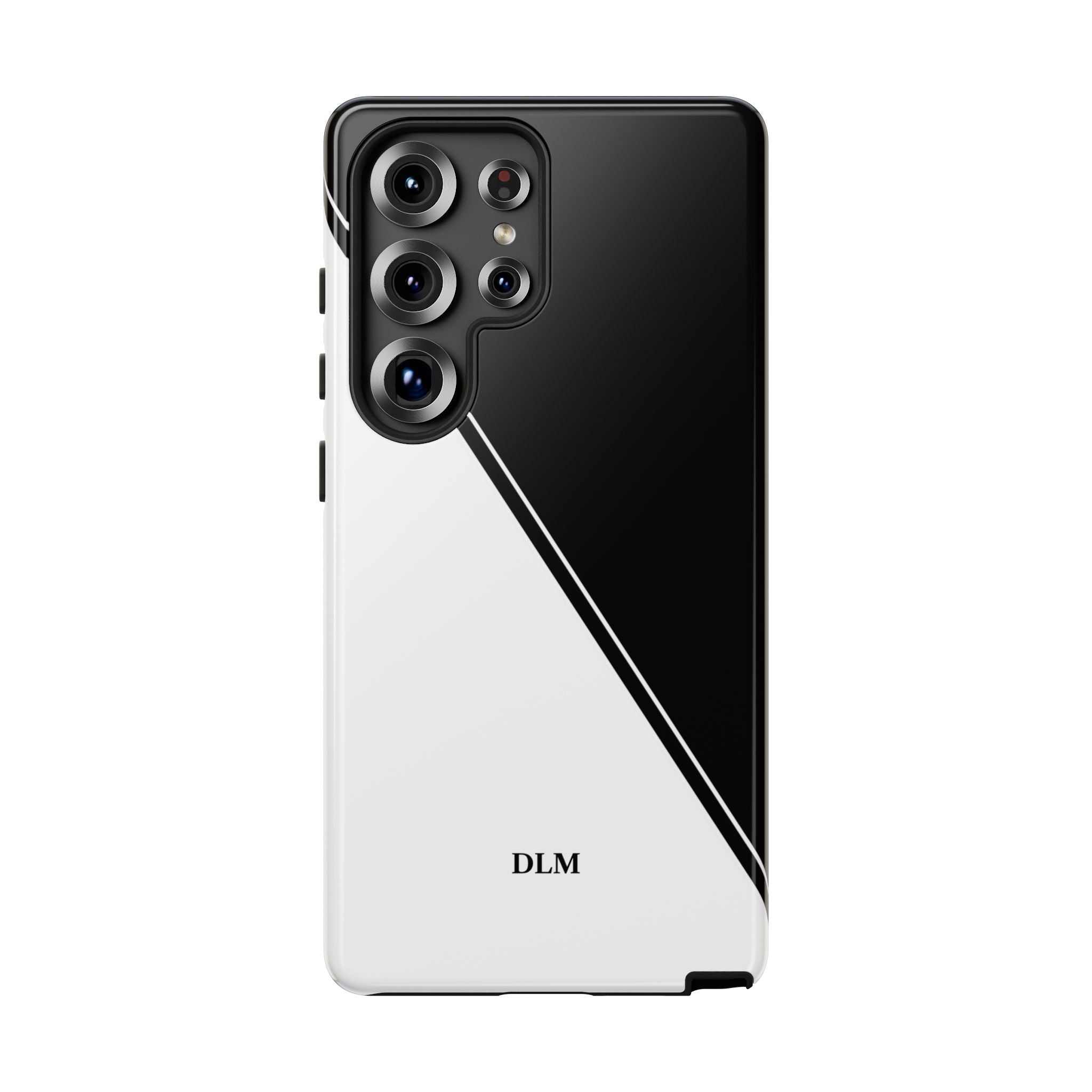 White/Black Two Tone Custom Initials Case