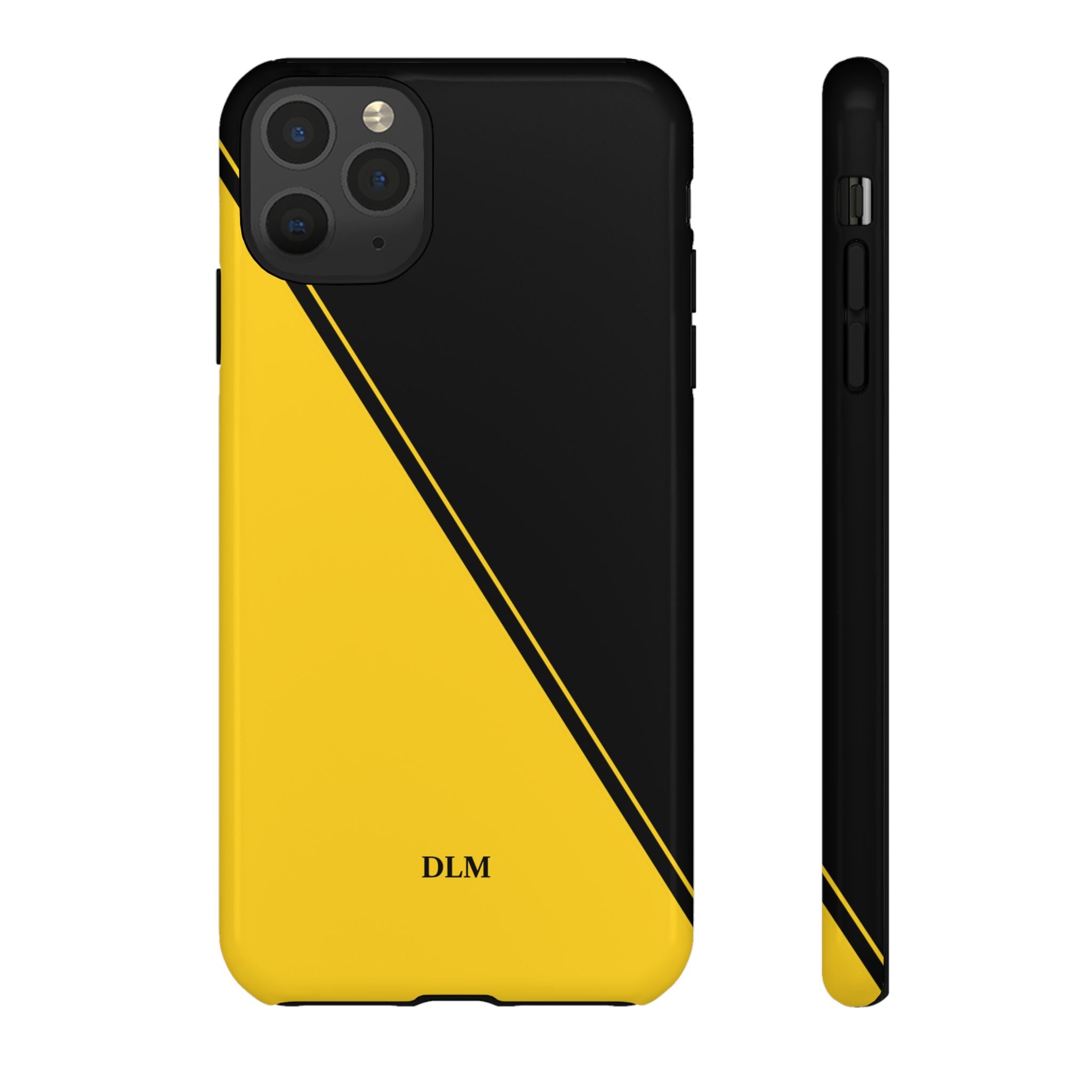 Yellow/Black Two Tone Custom Initials Case