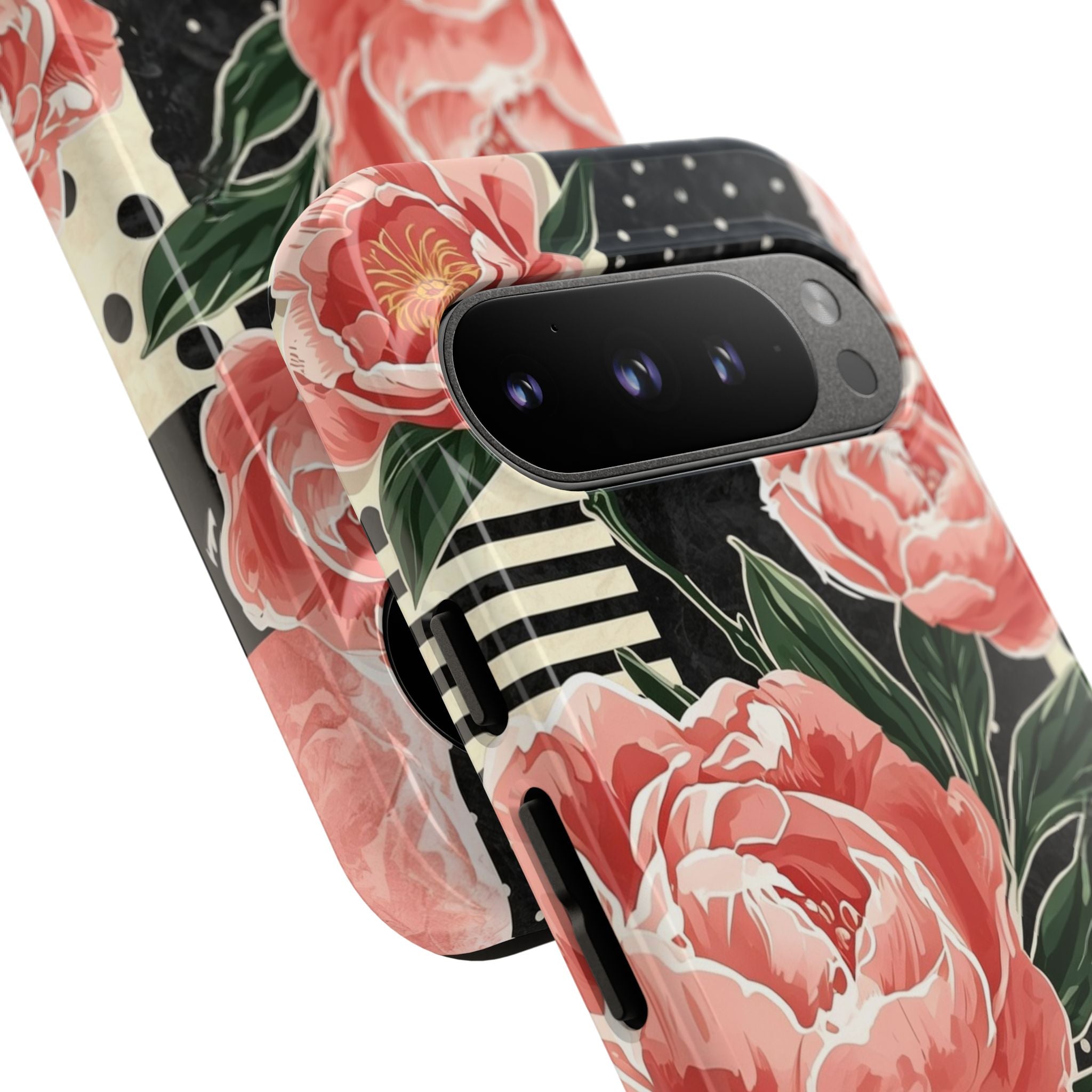 Pink Peony Stripes & Polka Dots