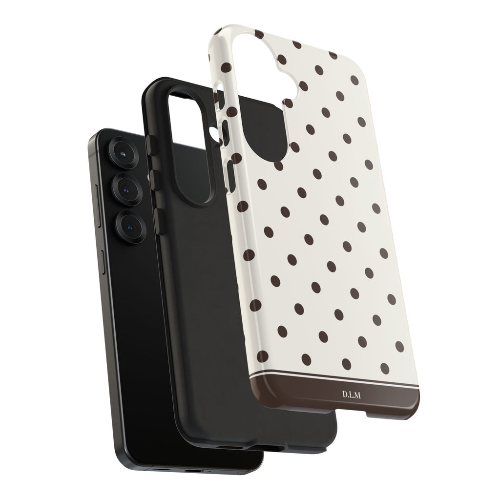 Creamy Mocha Personalised Polka Dot Case