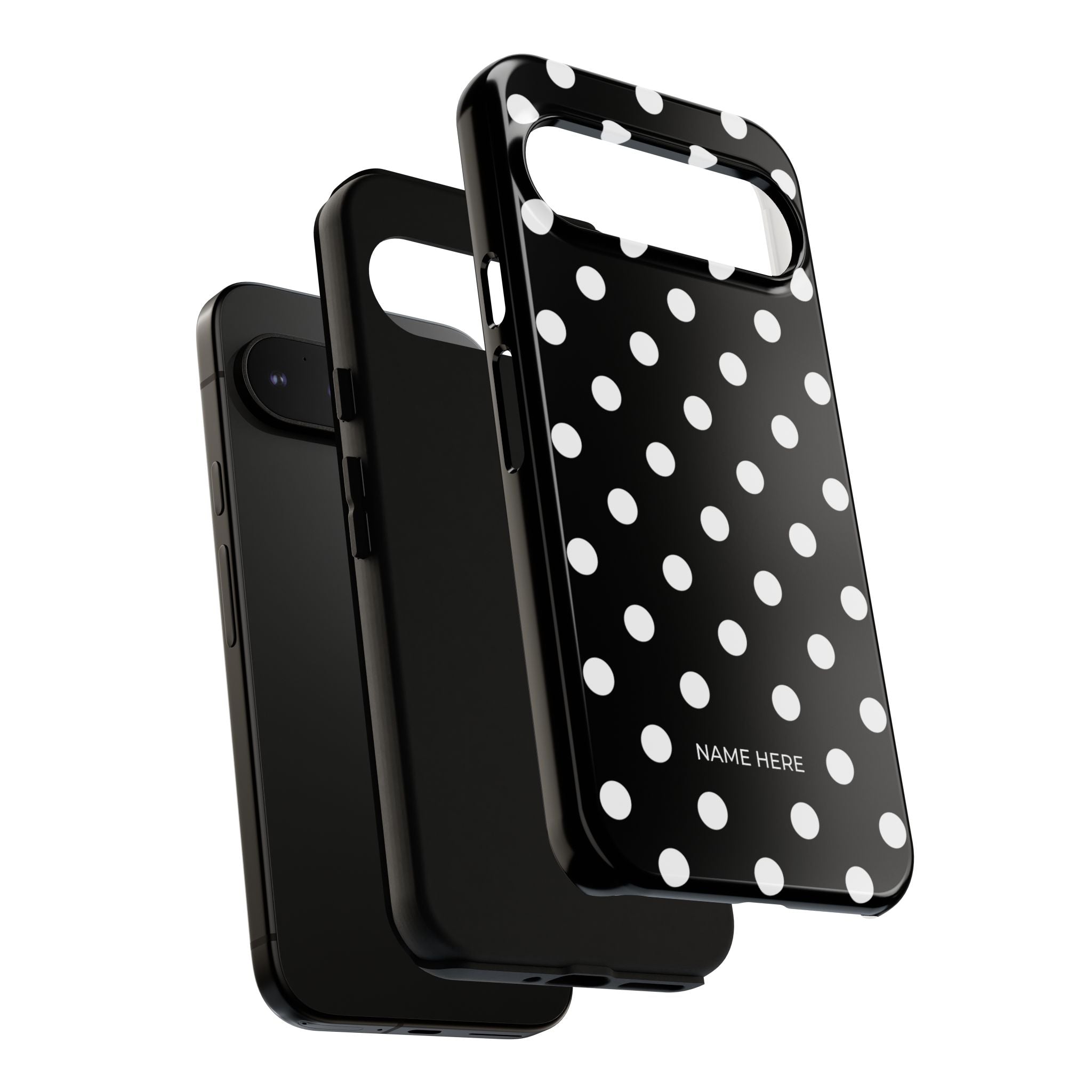 Black & White PolkaDot Customisable Case