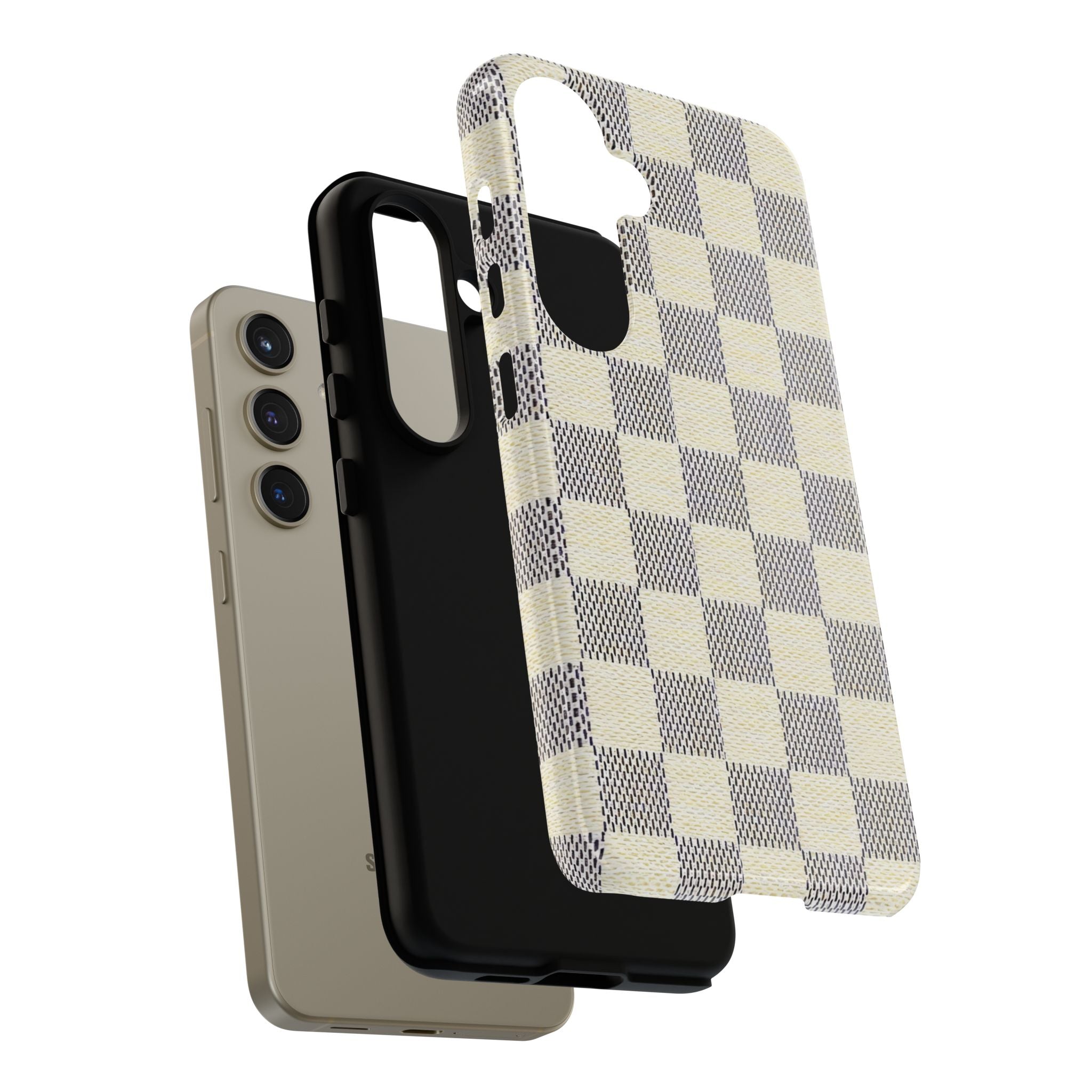 Checkered Cream Phone Case