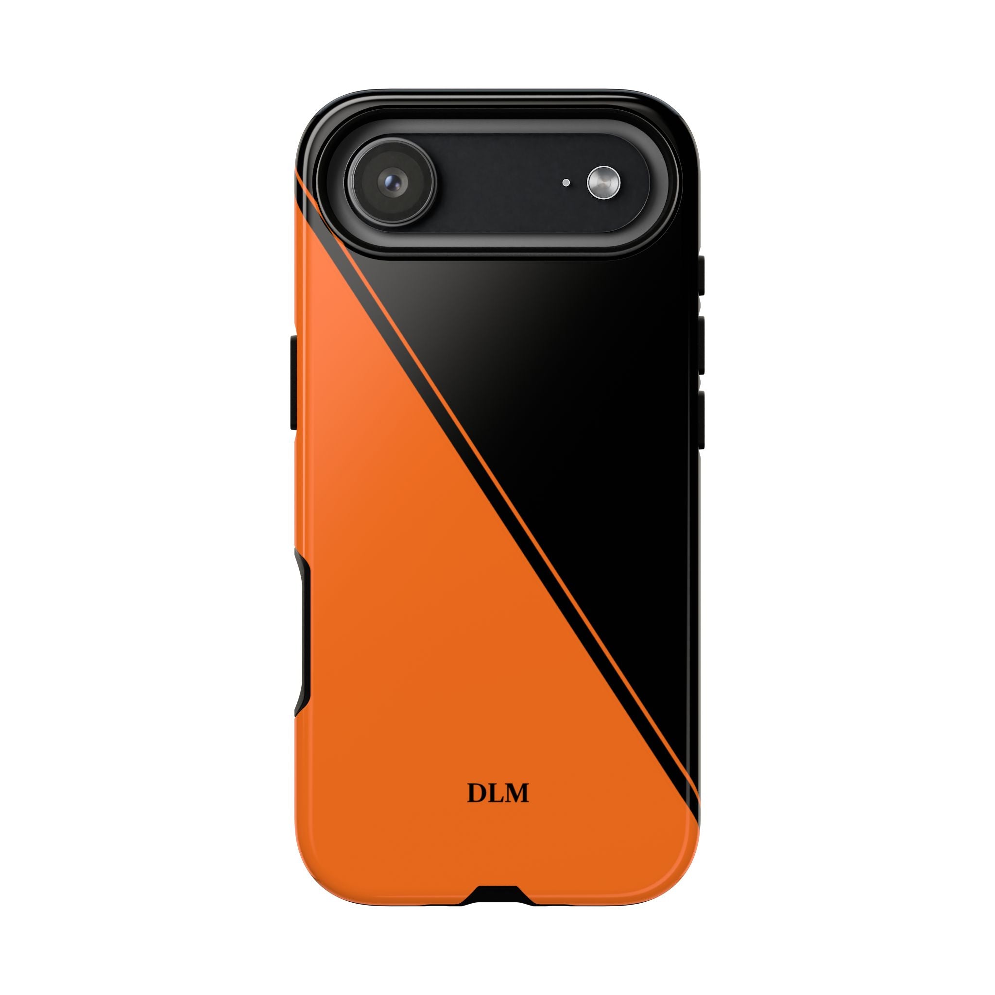 Orange/Black Two Tone Custom Initials Case