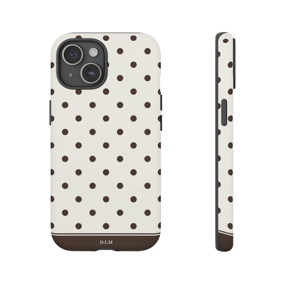 Creamy Mocha Personalised Polka Dot Case
