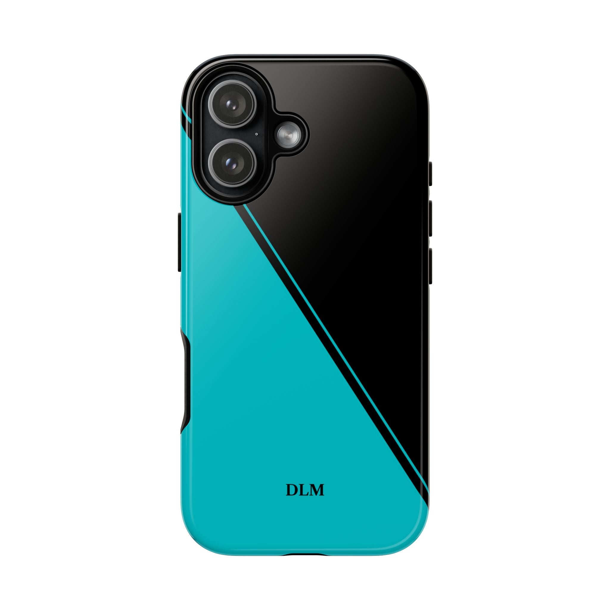 Tiffany/Black Two Tone Custom Initials Case