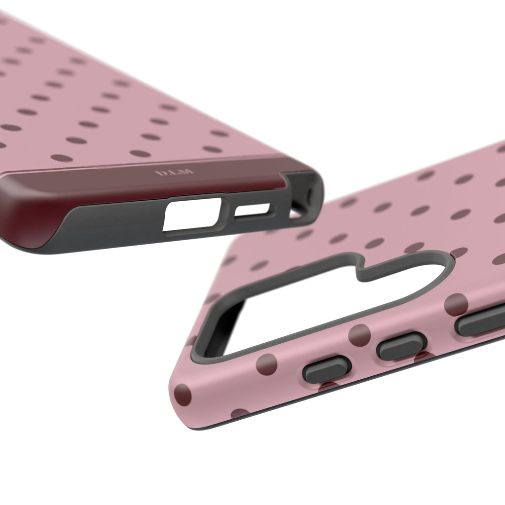 Berry Blush Personalised Polka Dot Case