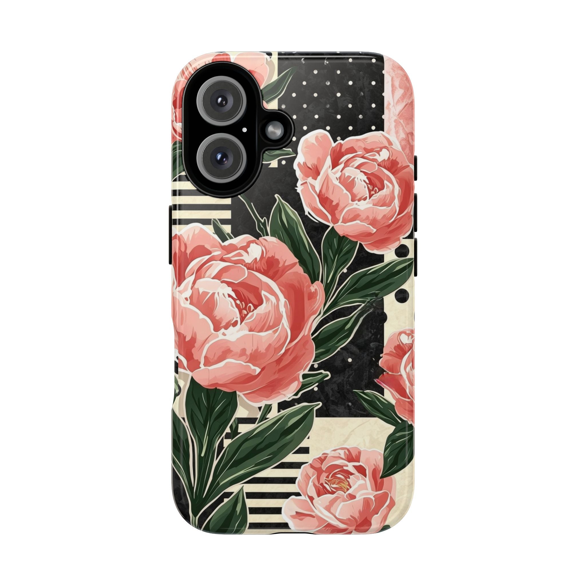 Pink Peony Stripes & Polka Dots