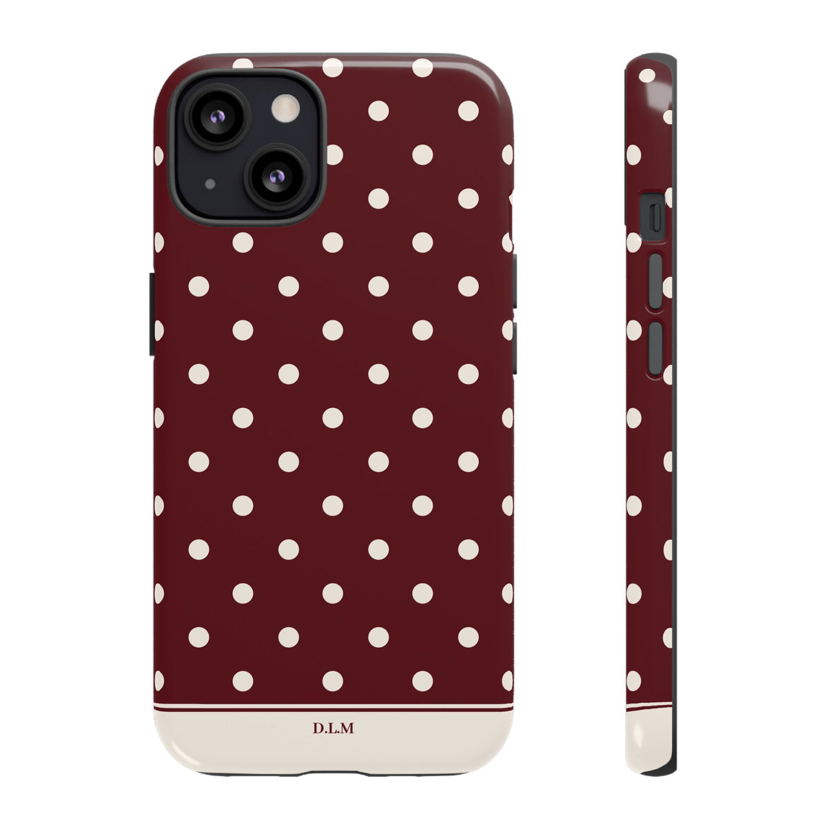 Cranberry Cream Personalised Polka Dot Case