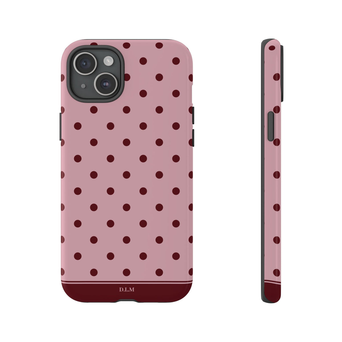 Berry Blush Personalised Polka Dot Case