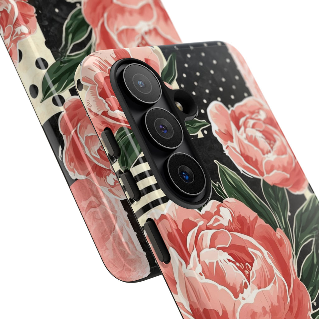 Pink Peony Stripes & Polka Dots