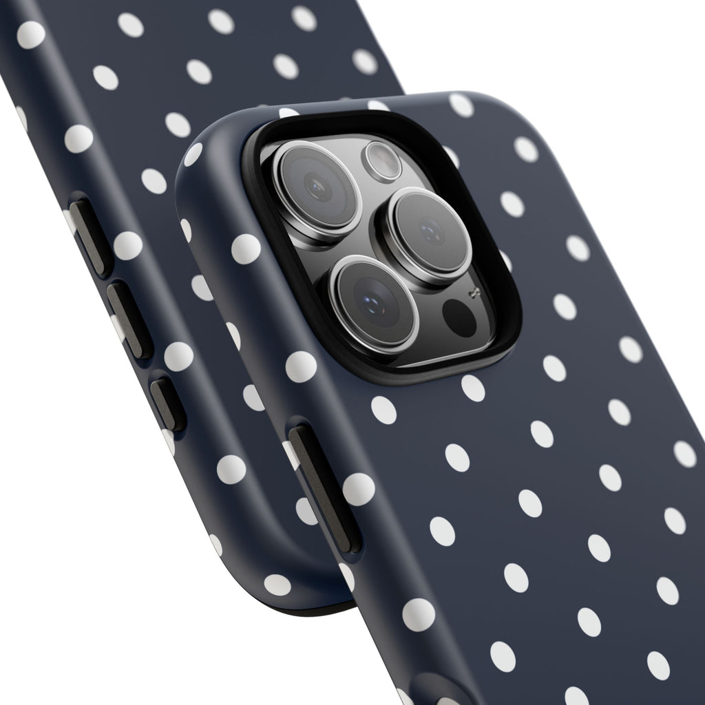Navy Pearl Personalised Polka Dot Case