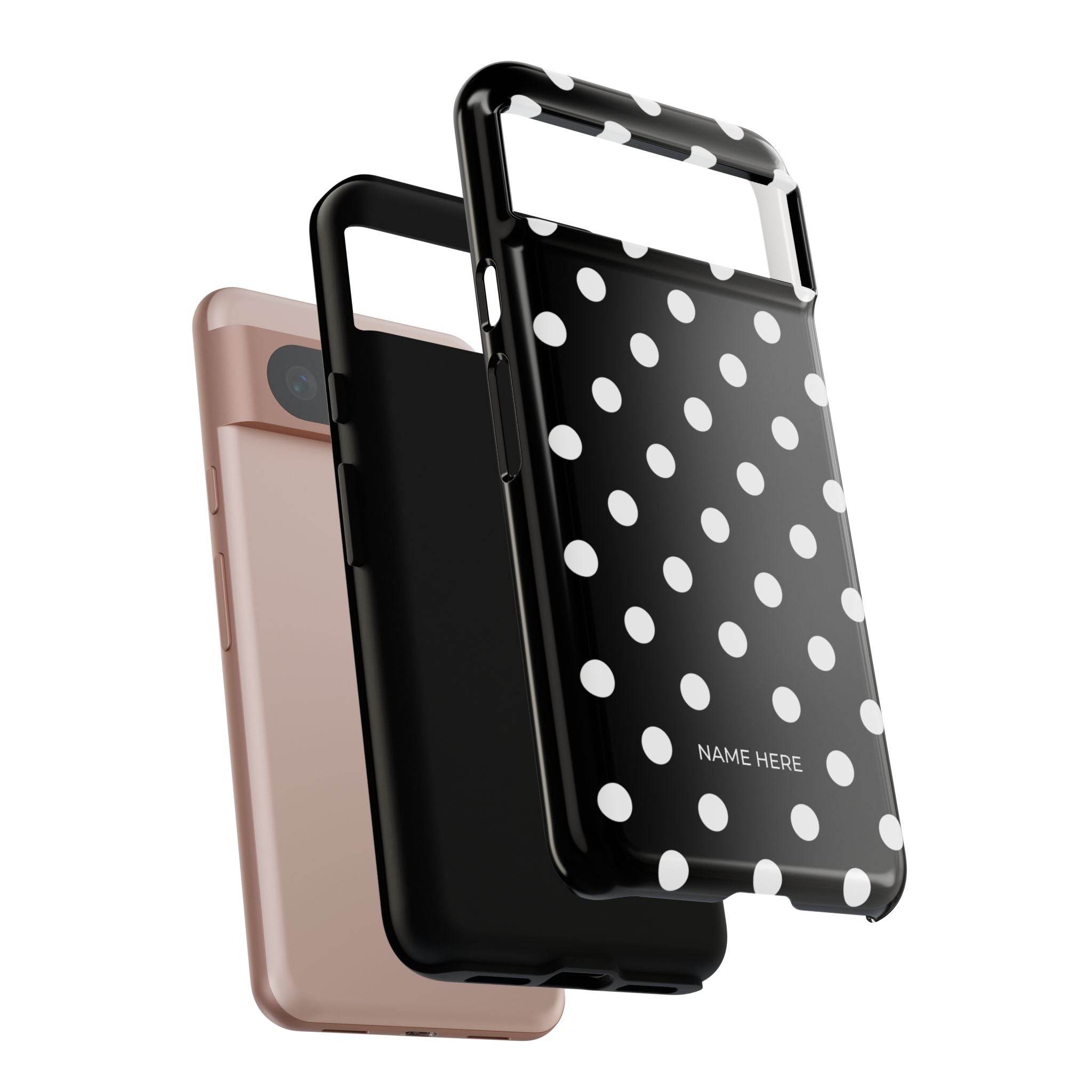 Black & White PolkaDot Customisable Case