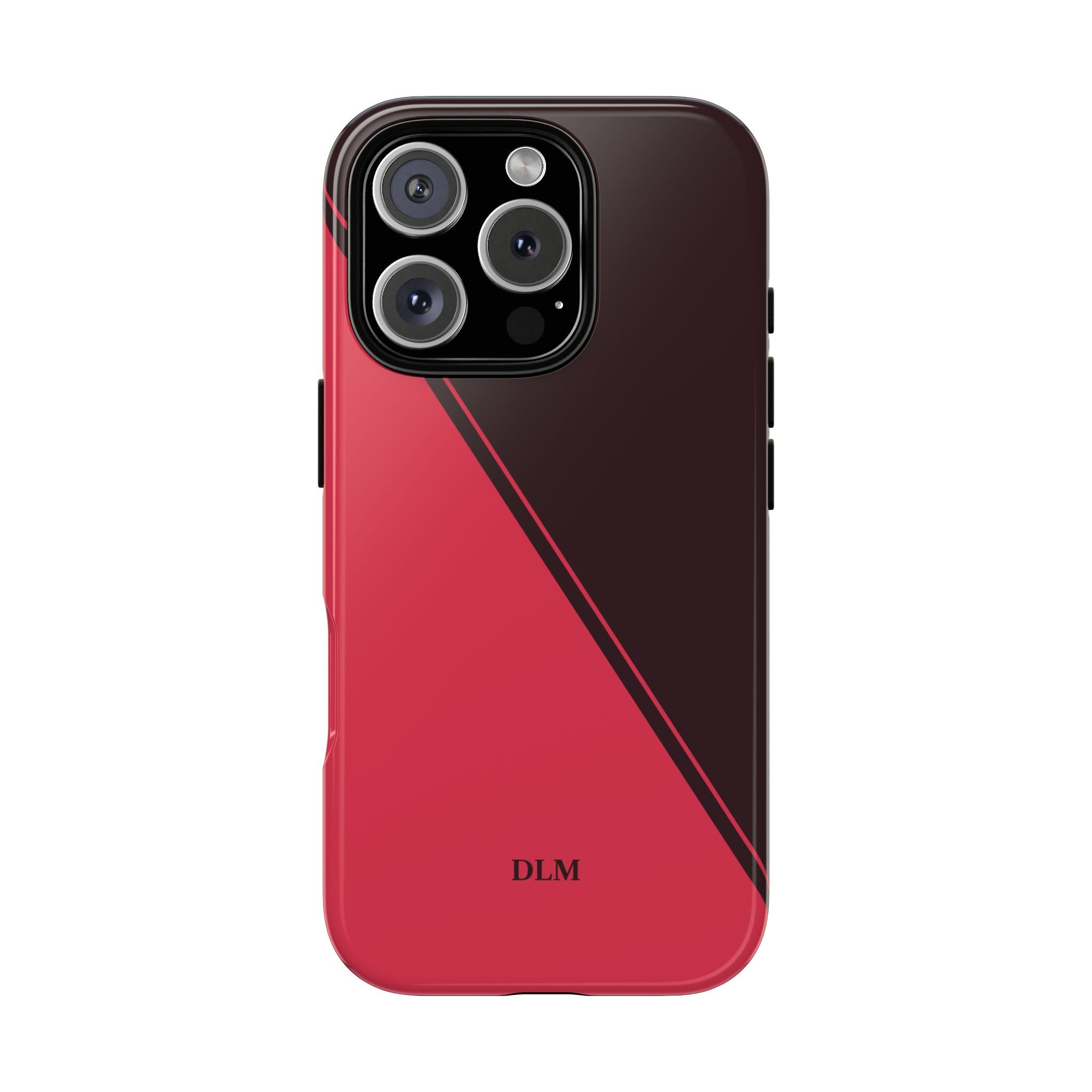 Red/Brown Two Tone Custom Initials Case