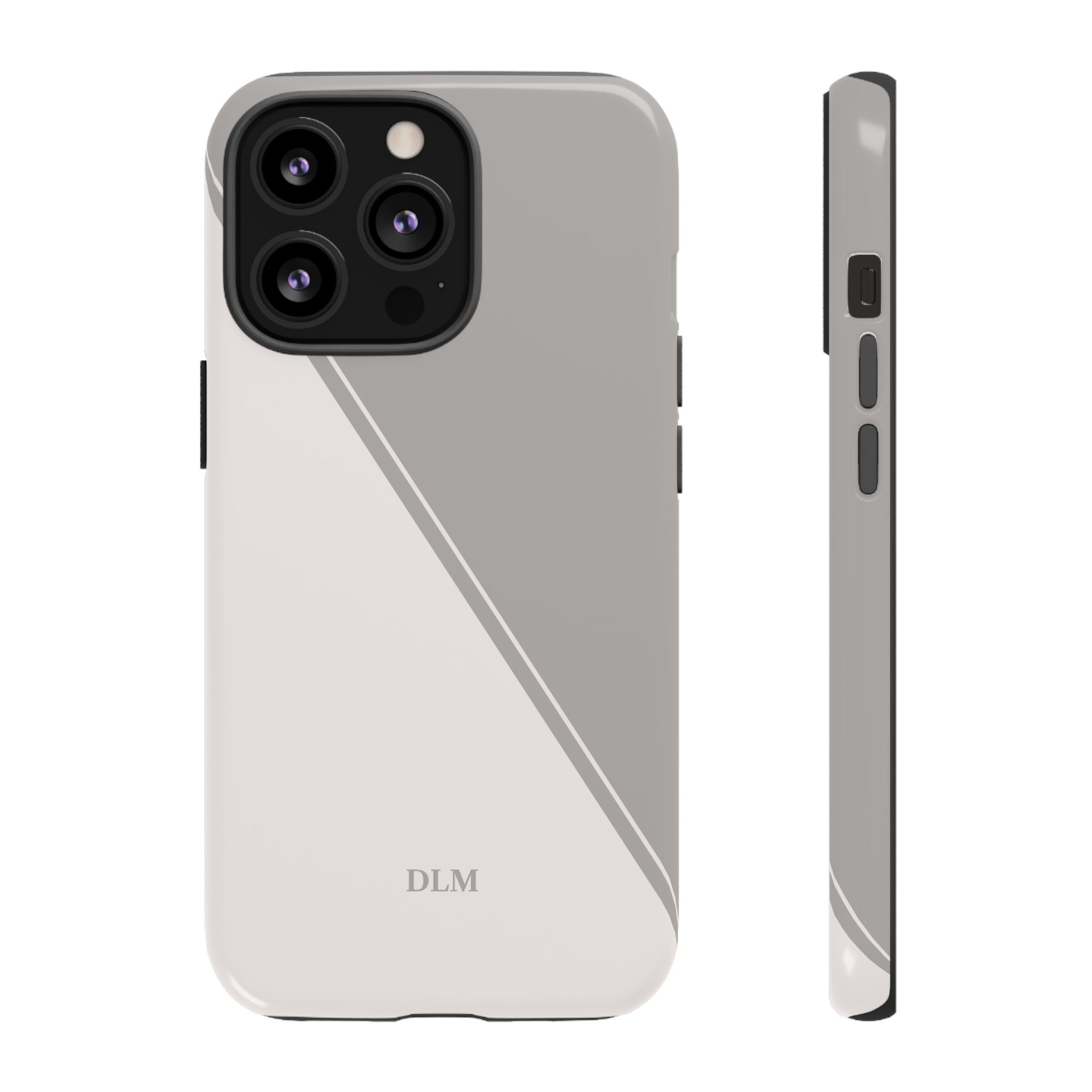 Grey Two Tone Case Custom Initials Case