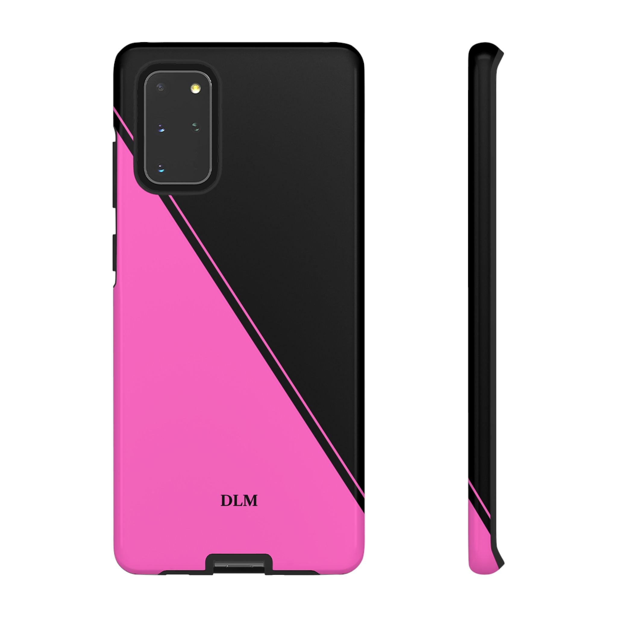 Pink/Black Two Tone Custom Initials Case